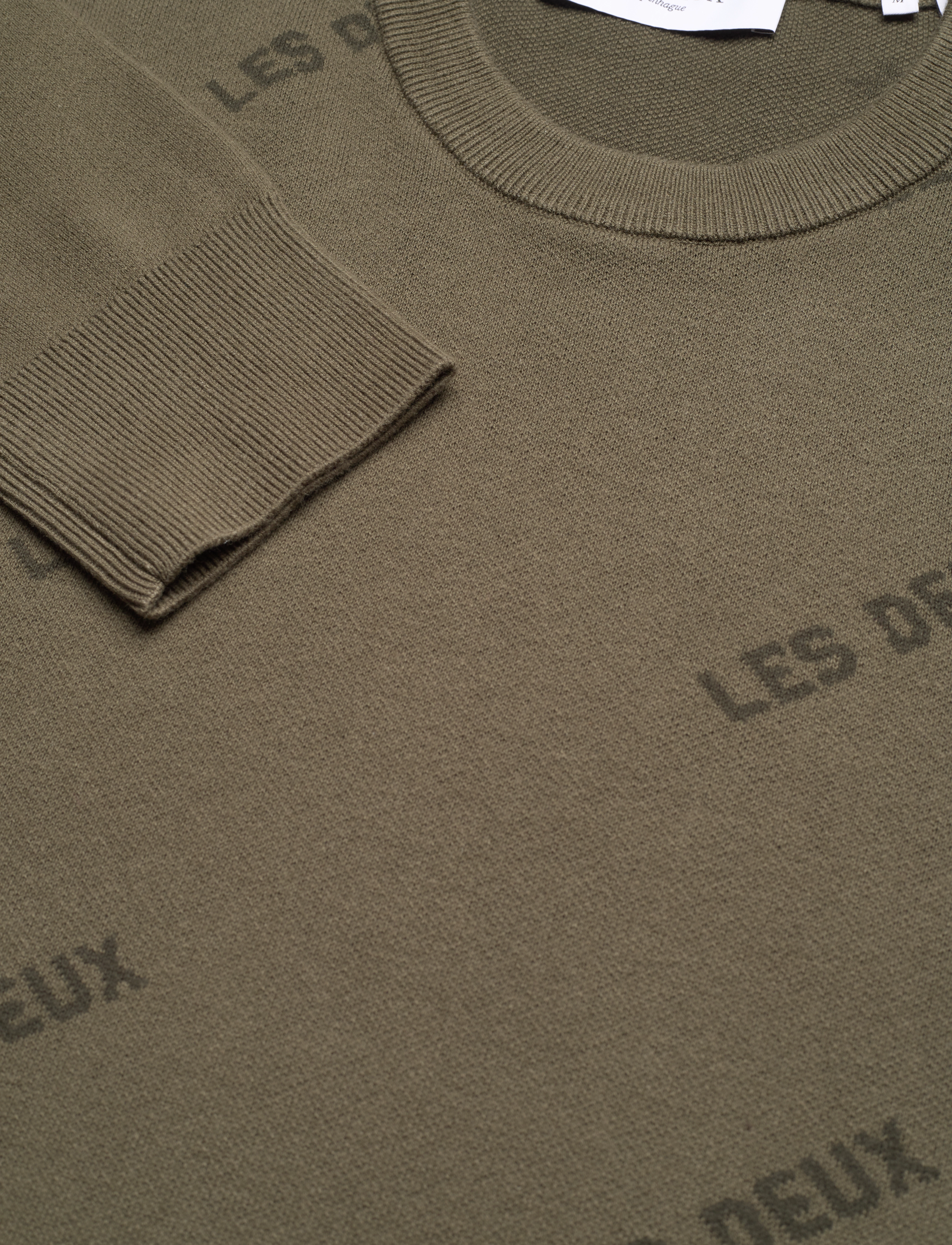 Les Deux - Les Deux Logo Cotton Knit - olive night/rosin - 2
