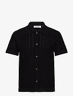 Garrett Knitted SS Shirt - BLACK