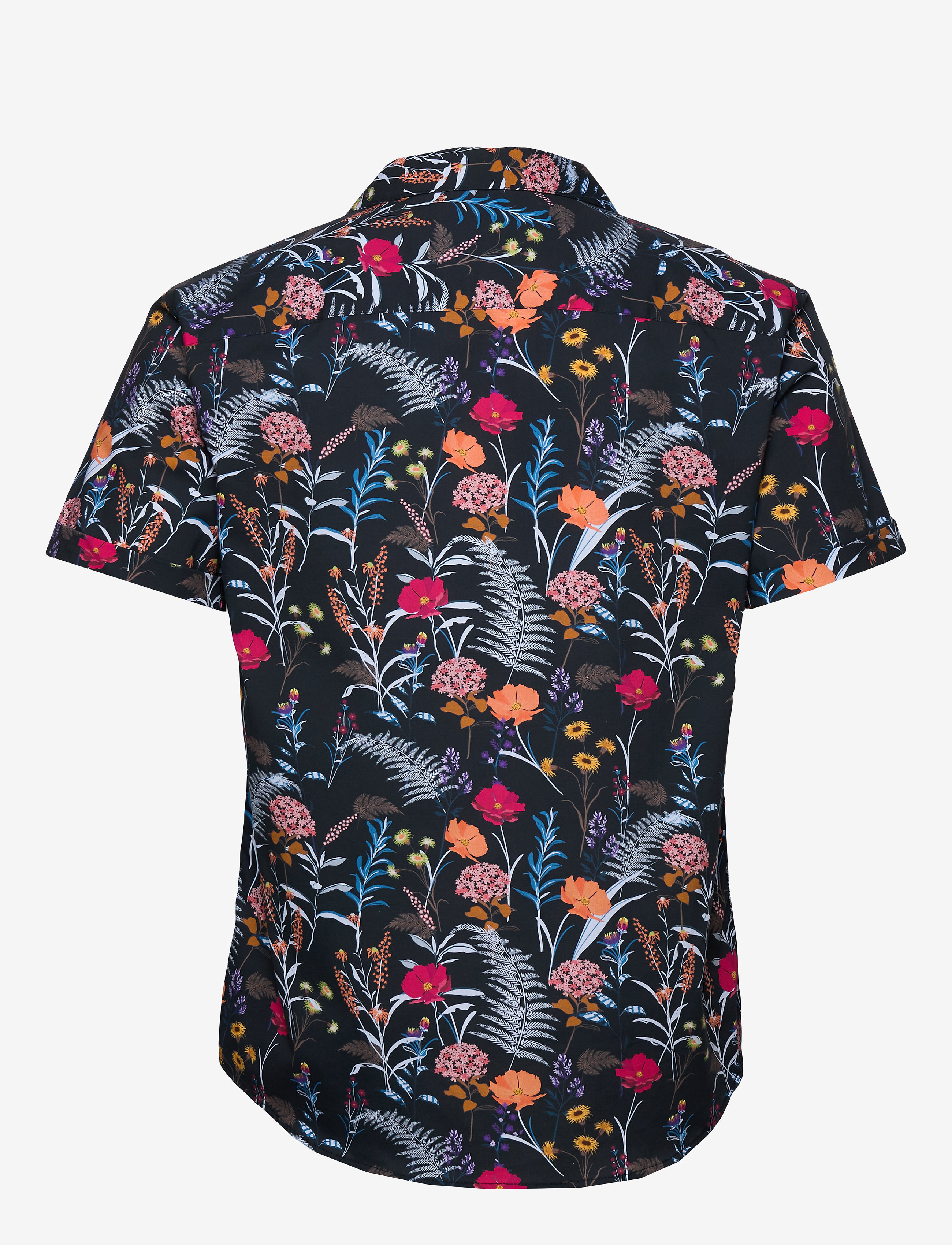 Les Deux - Fleur D'été SS Shirt - dark navy/dark papaya flower pattern - 1