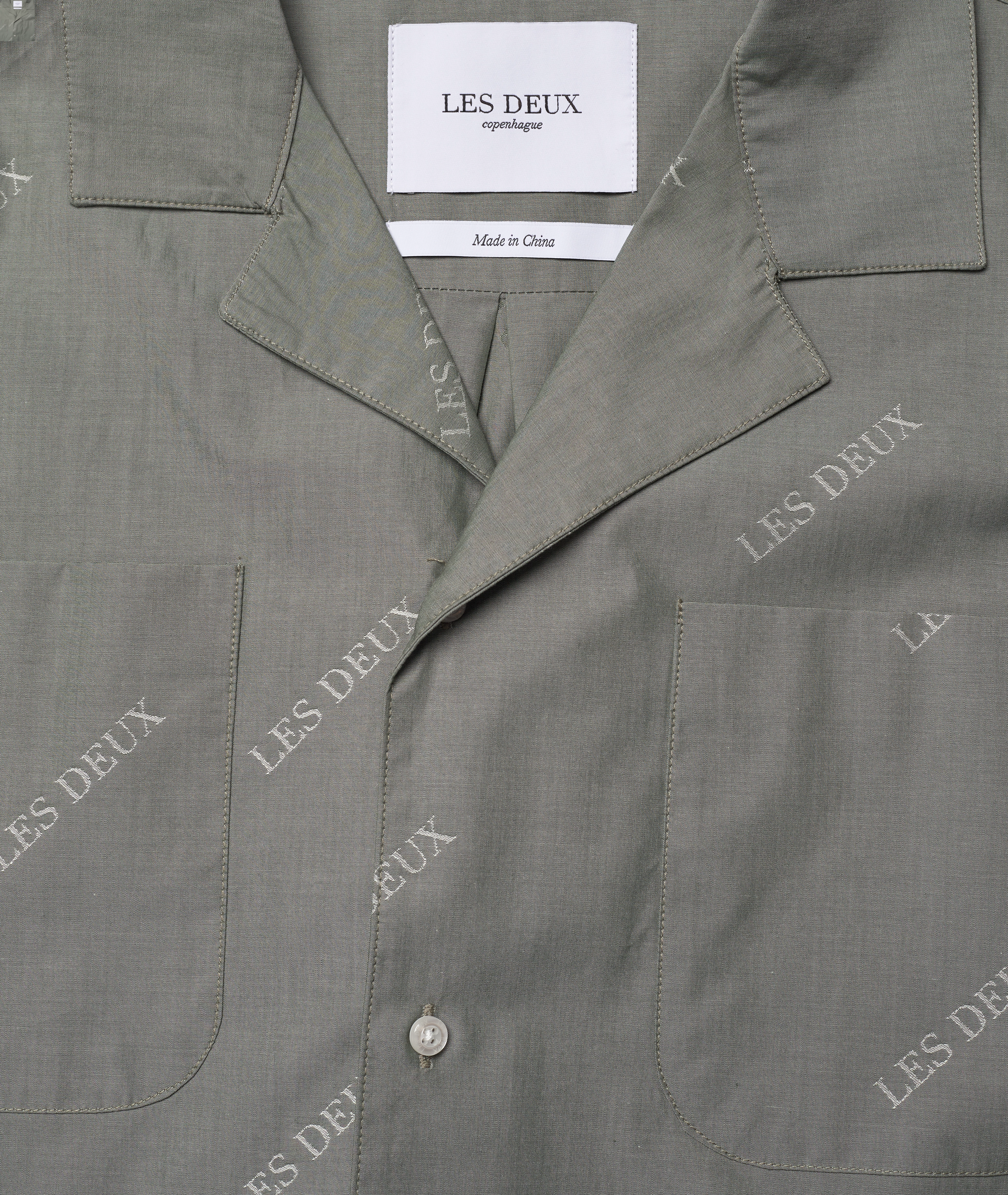 Les Deux - Les Deux SS Jacquard Shirt - basic-hemden - thyme green/whisper white - 2