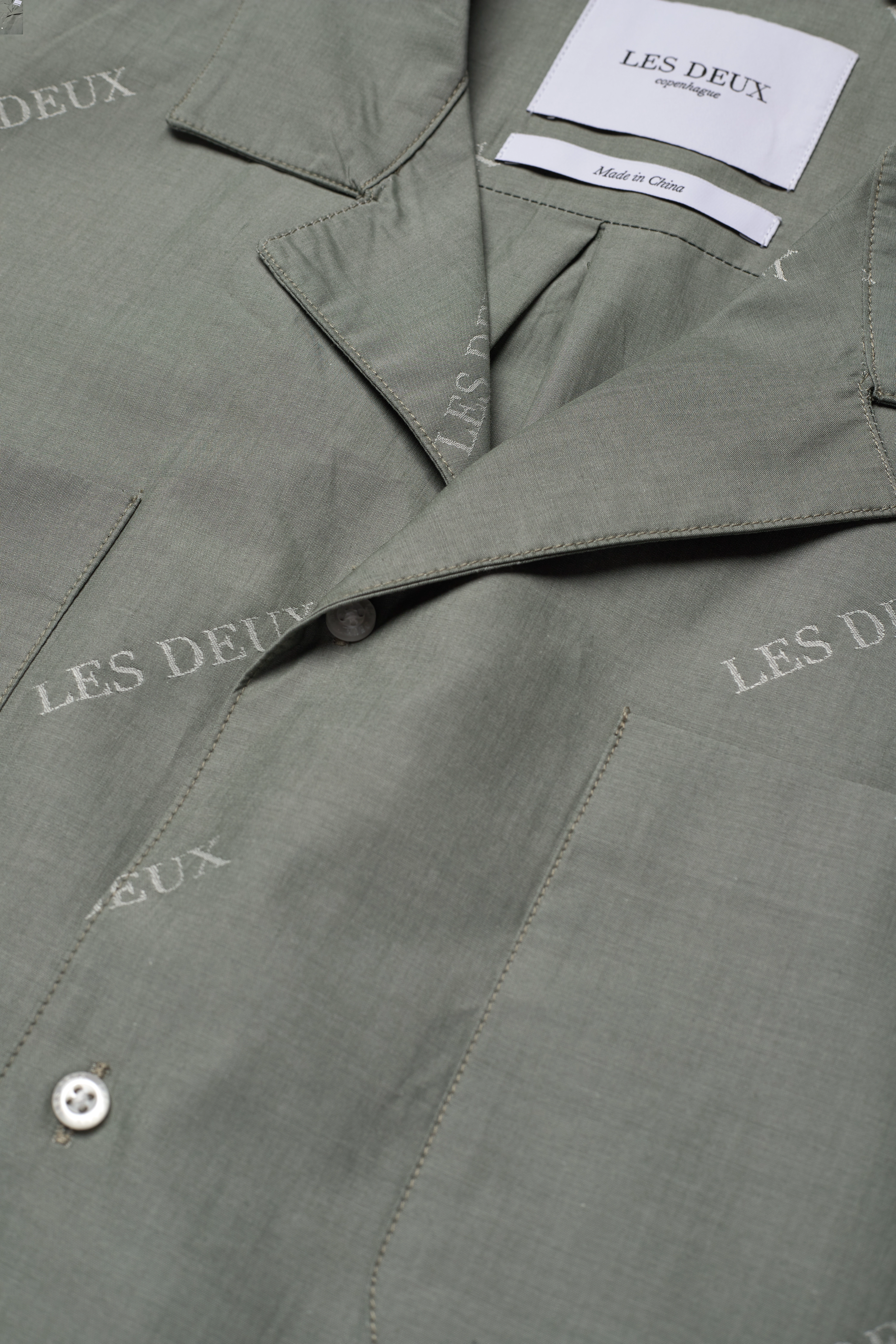Les Deux - Les Deux SS Jacquard Shirt - basic-hemden - thyme green/whisper white - 3