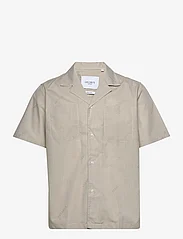 Les Deux - Les Deux SS Jacquard Shirt - laisvalaikio marškiniai - whisper white/dark sand - 0