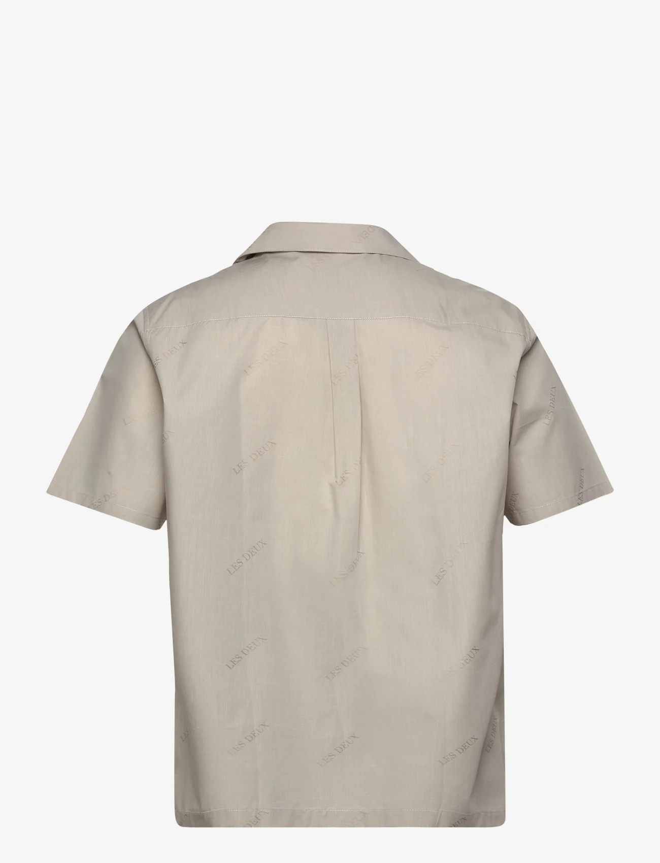 Les Deux - Les Deux SS Jacquard Shirt - basic krekli - whisper white/dark sand - 1