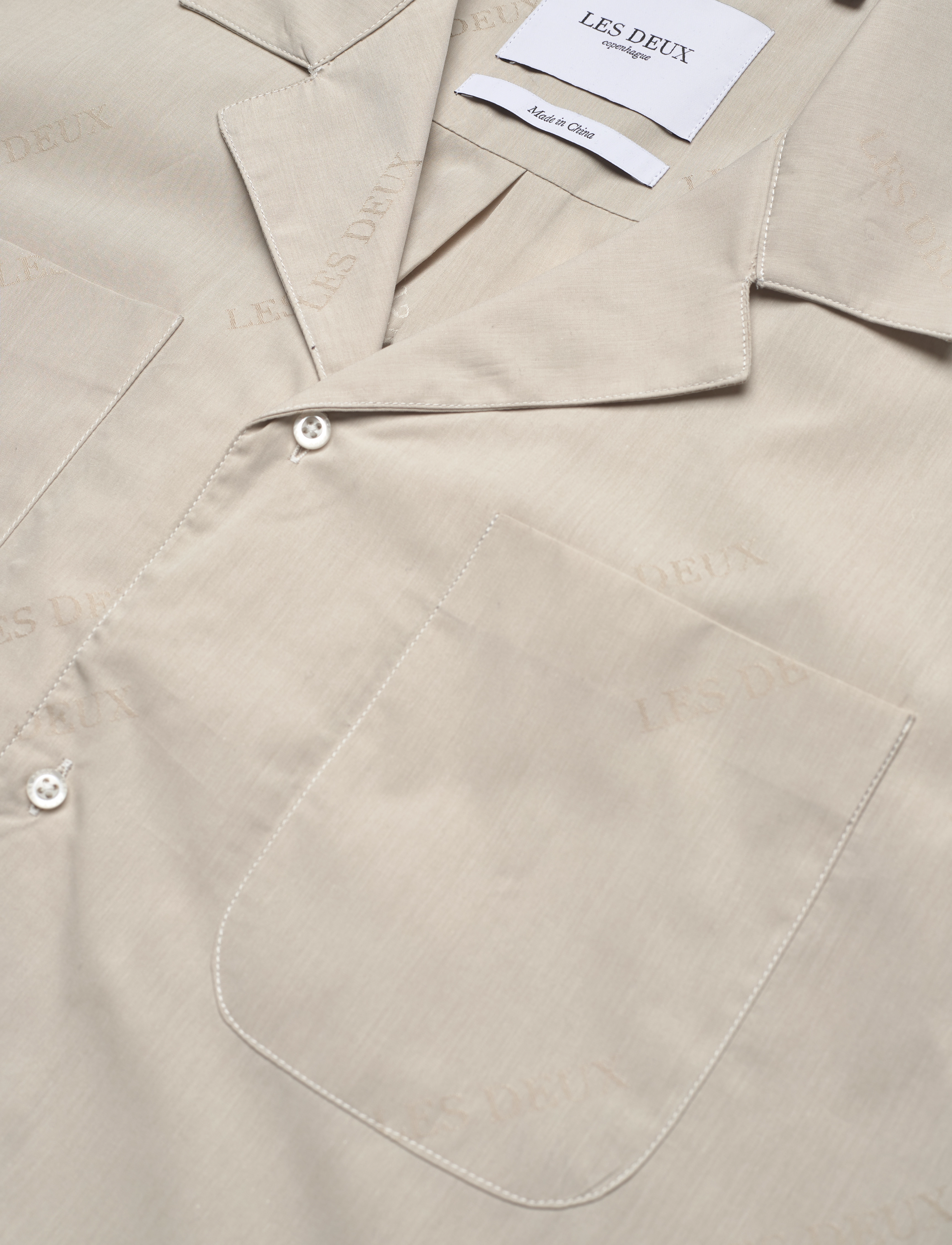 Les Deux - Les Deux SS Jacquard Shirt - basic skjorter - whisper white/dark sand - 3