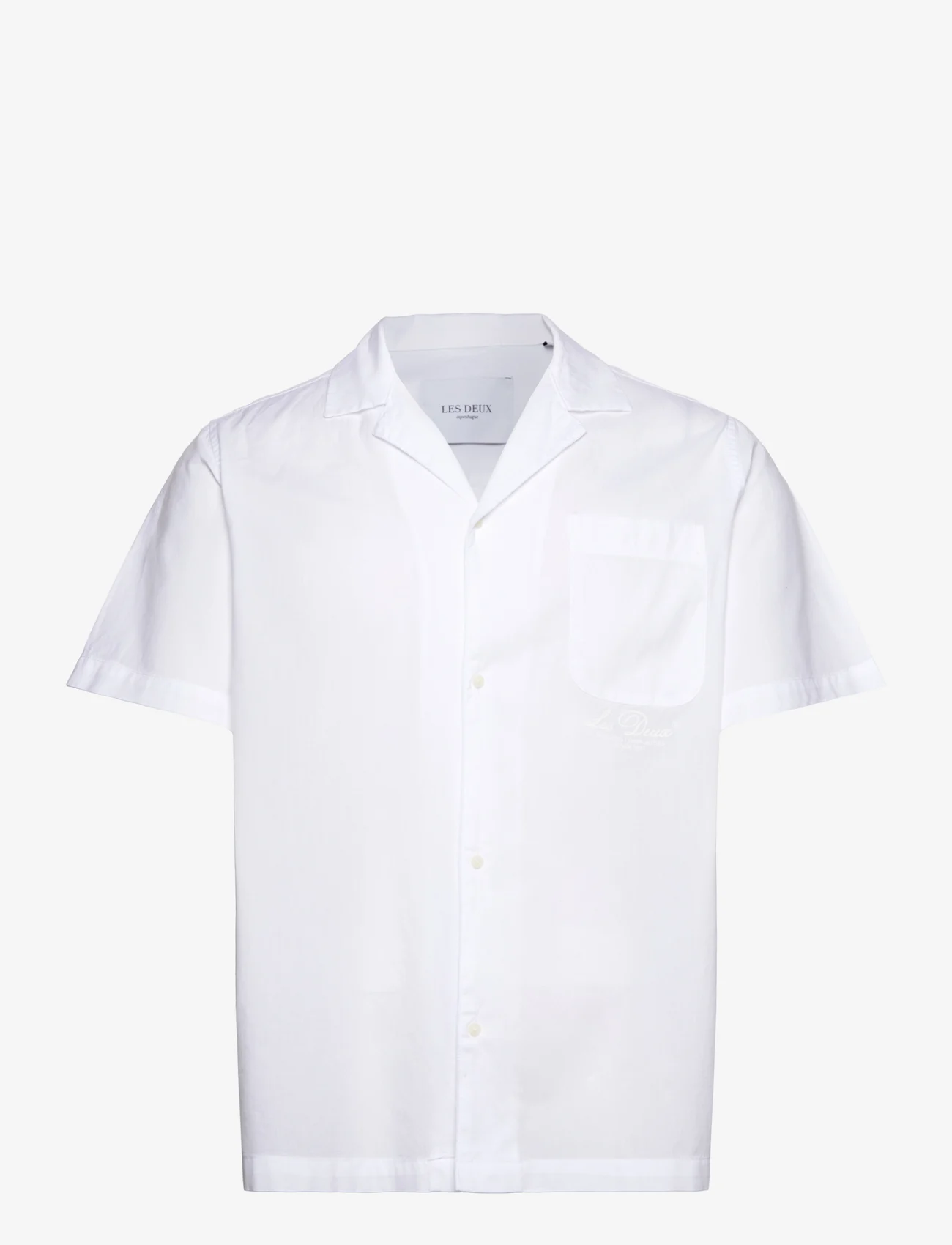 Les Deux - Leland Light Oxford SS Shirt 3.0 - oxford-skjortor - white - 0