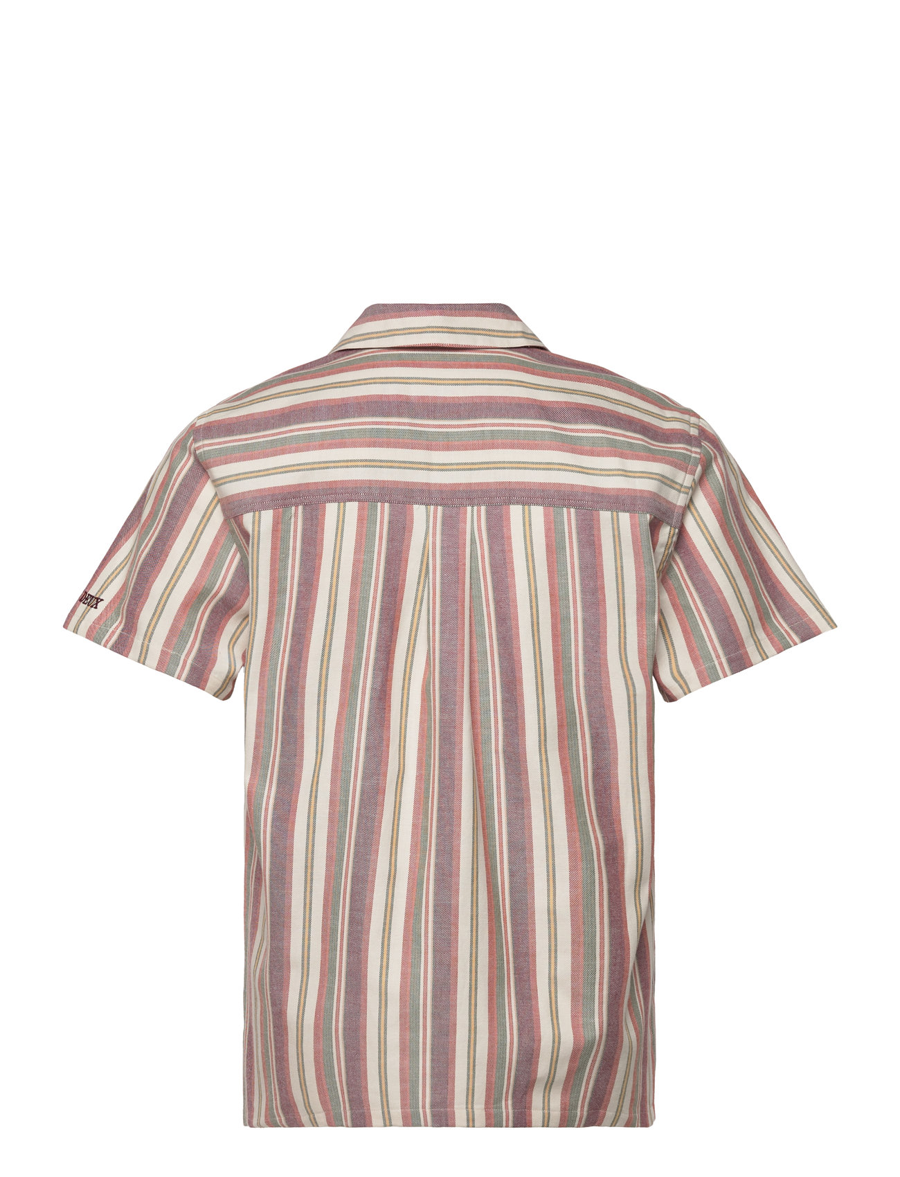 Les Deux - Lawson Stripe SS Shirt - kurzarmhemden - burnt red/ivory - 1