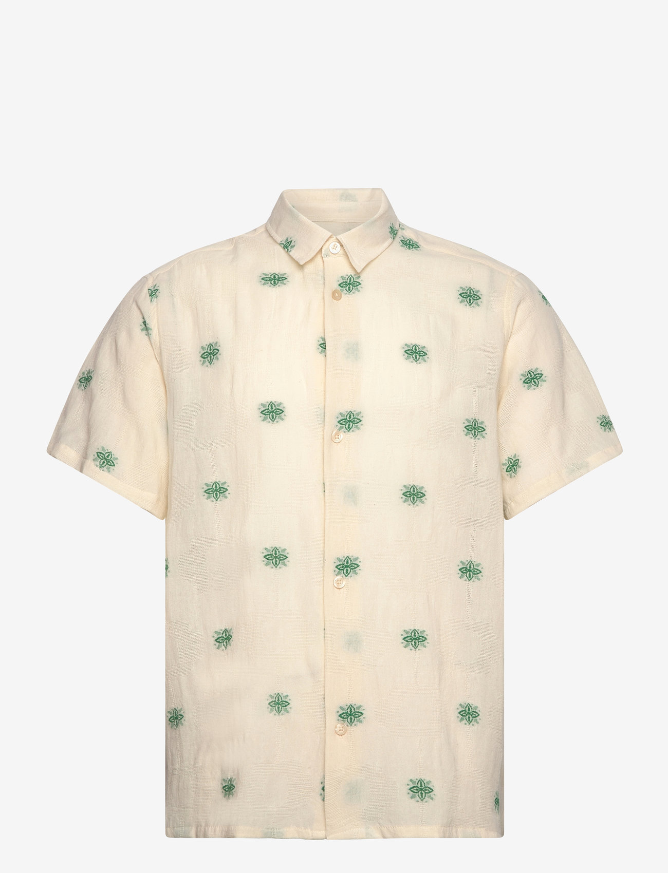 Les Deux - Ira SS Shirt - ivory/vintage green - 0