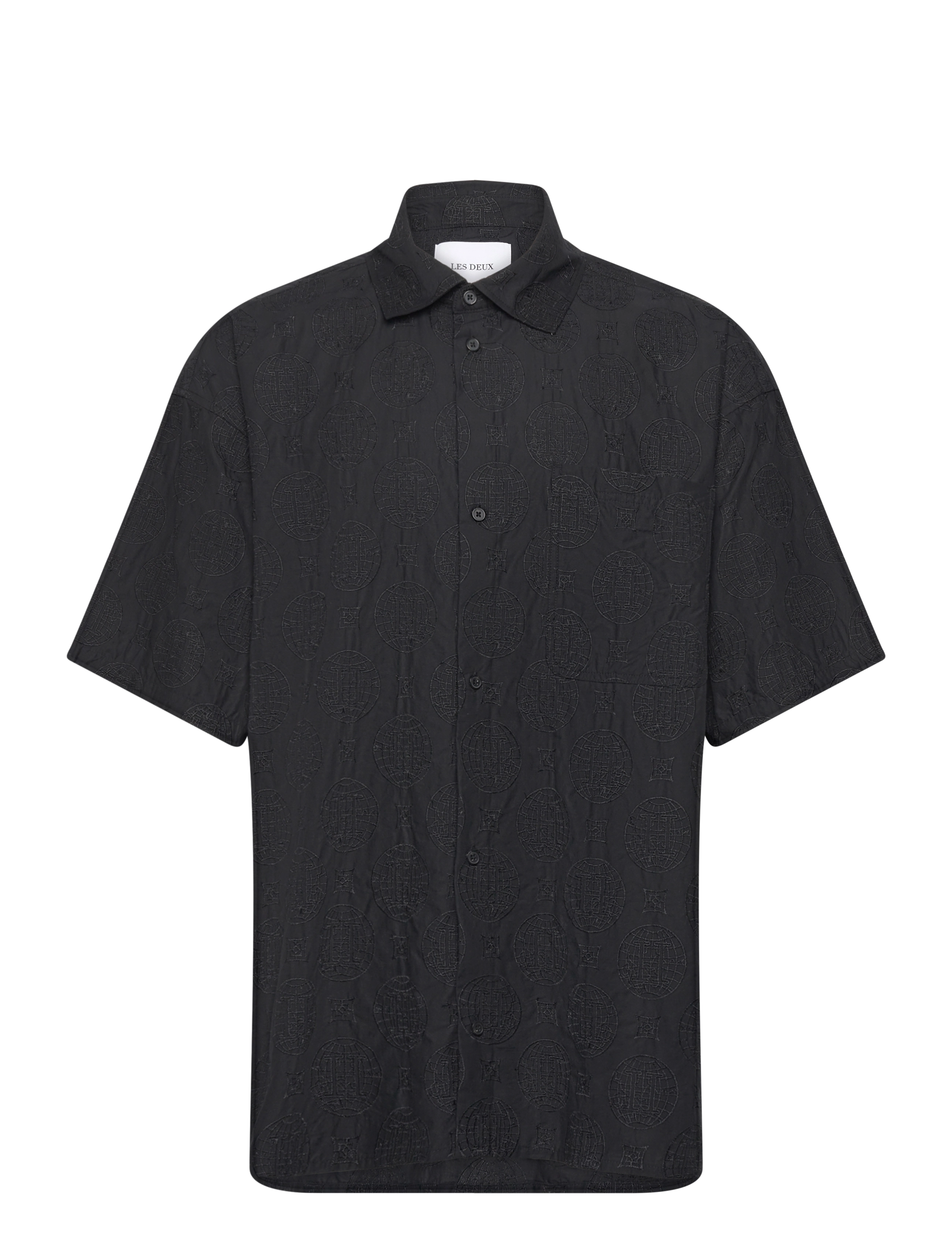 Les Deux Globe Loose SS Shirt - Kläder - BLACK / black