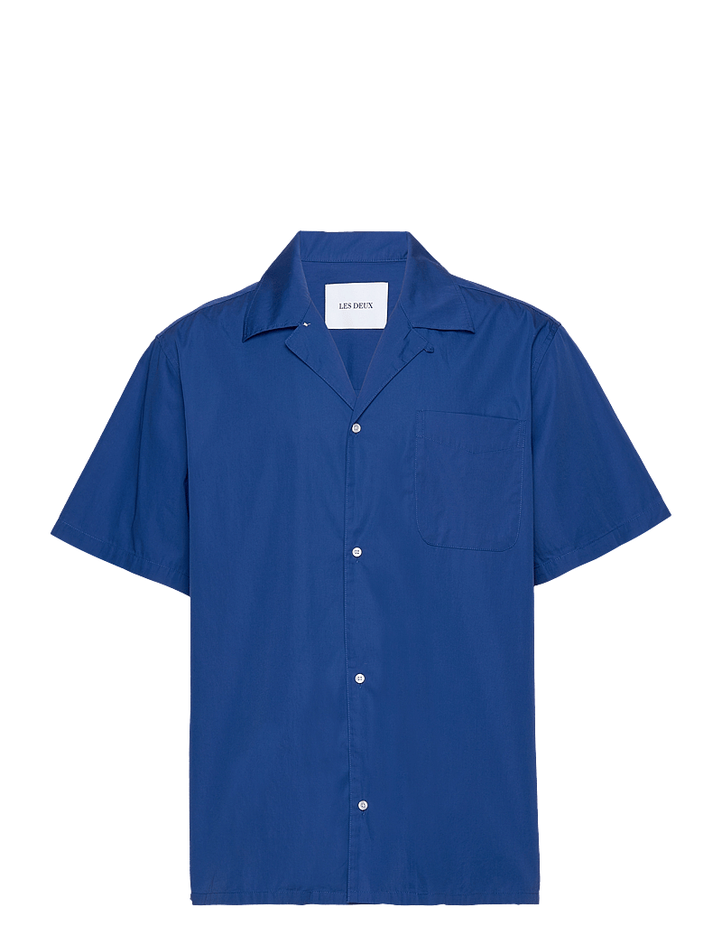 Les Deux - Lawson 2.0 Poplin Shirt - kurzarmhemden - surf blue - 0
