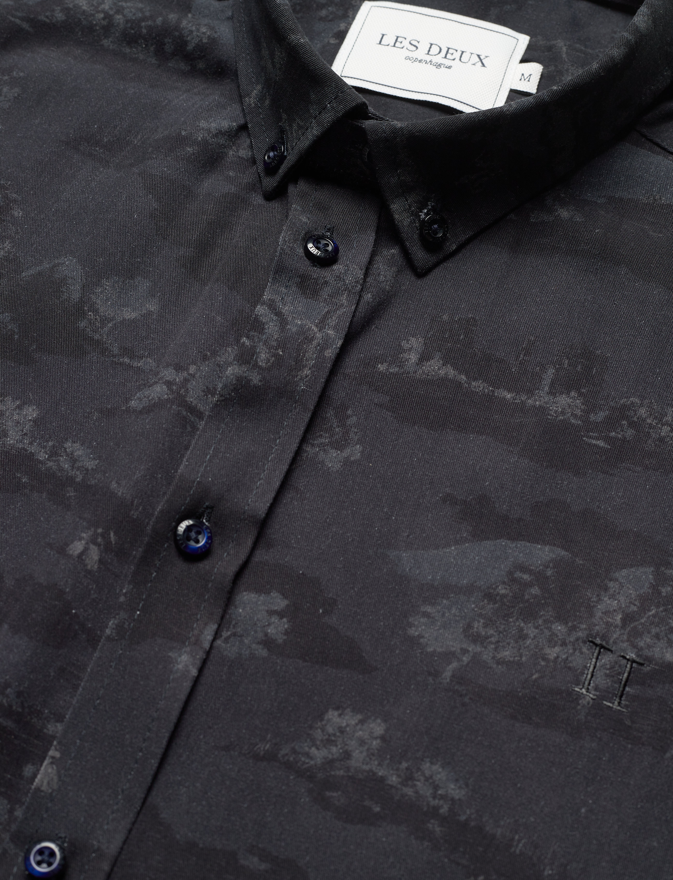 Les Deux - Lou AOP Tencel Shirt - dark navy - 3