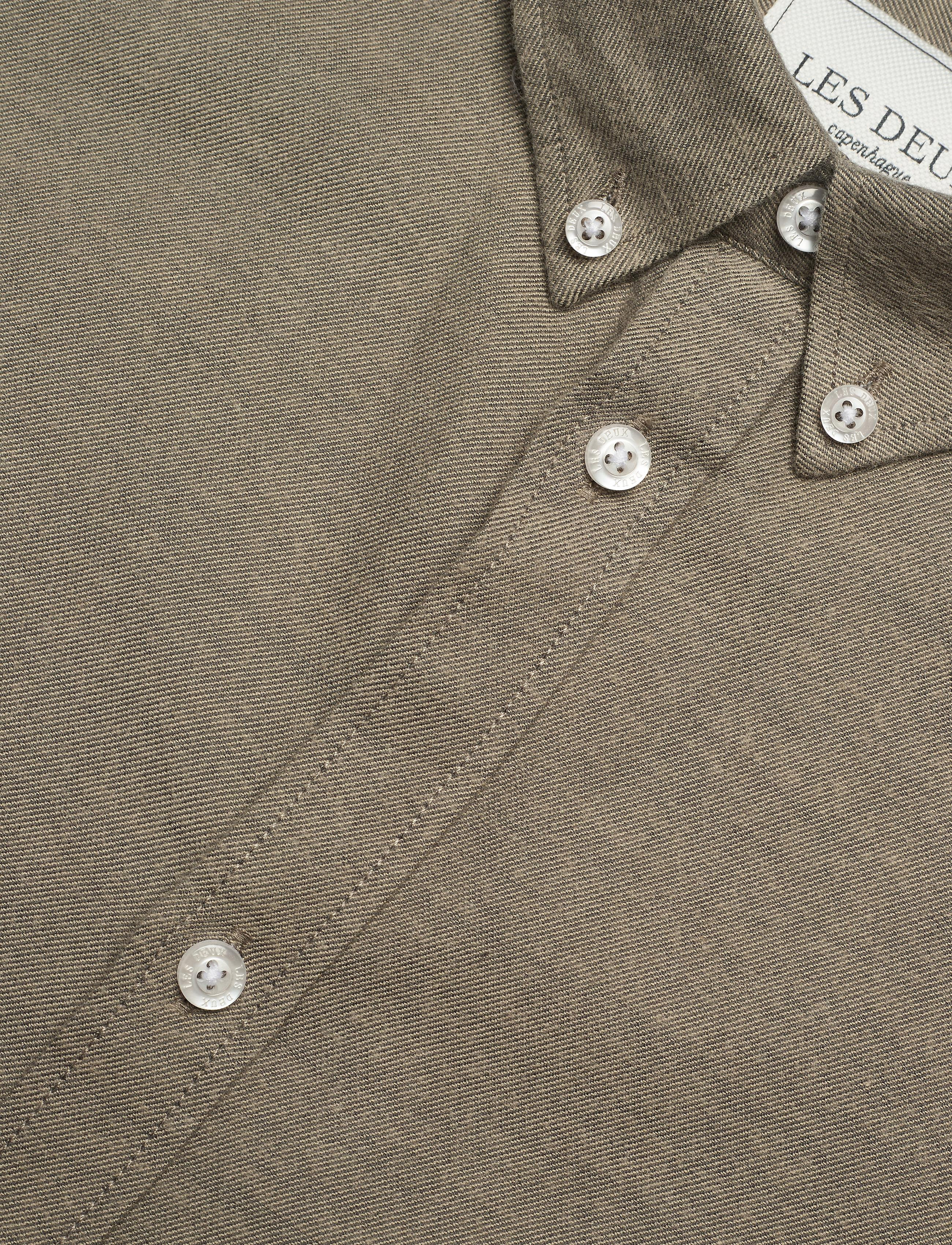 Les Deux - Harrison B.D. Brushed Shirt - dark sand - 2