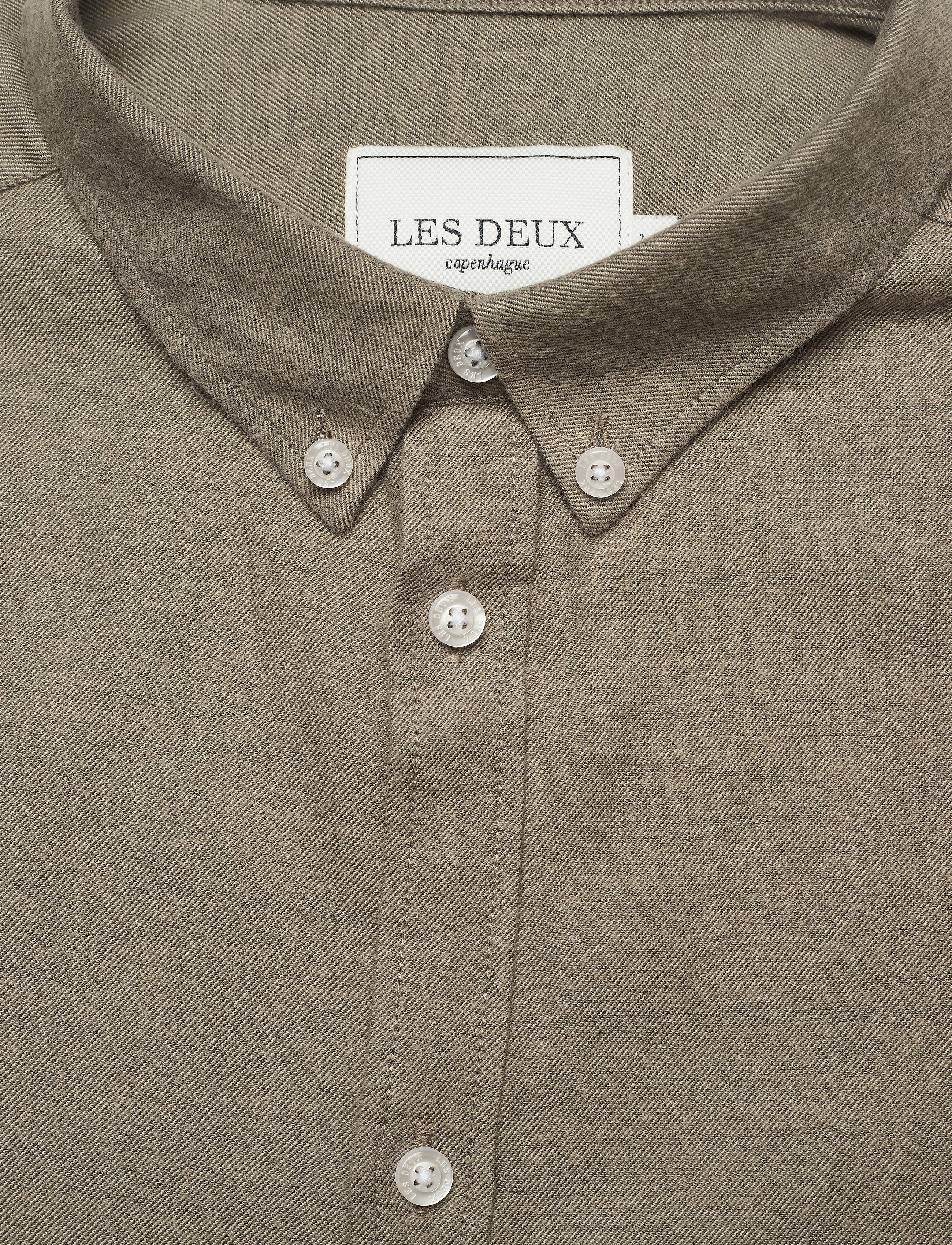 Les Deux - Harrison B.D. Brushed Shirt - dark sand - 3