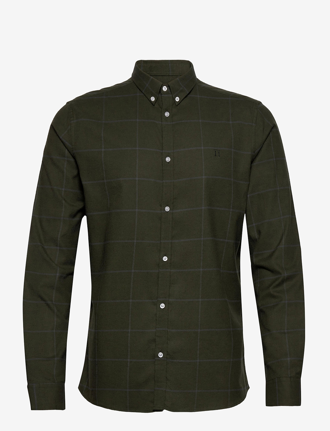 Les Deux - Harrison B. D. Check Brushed Shirt - deep forrest/charcoal - 0