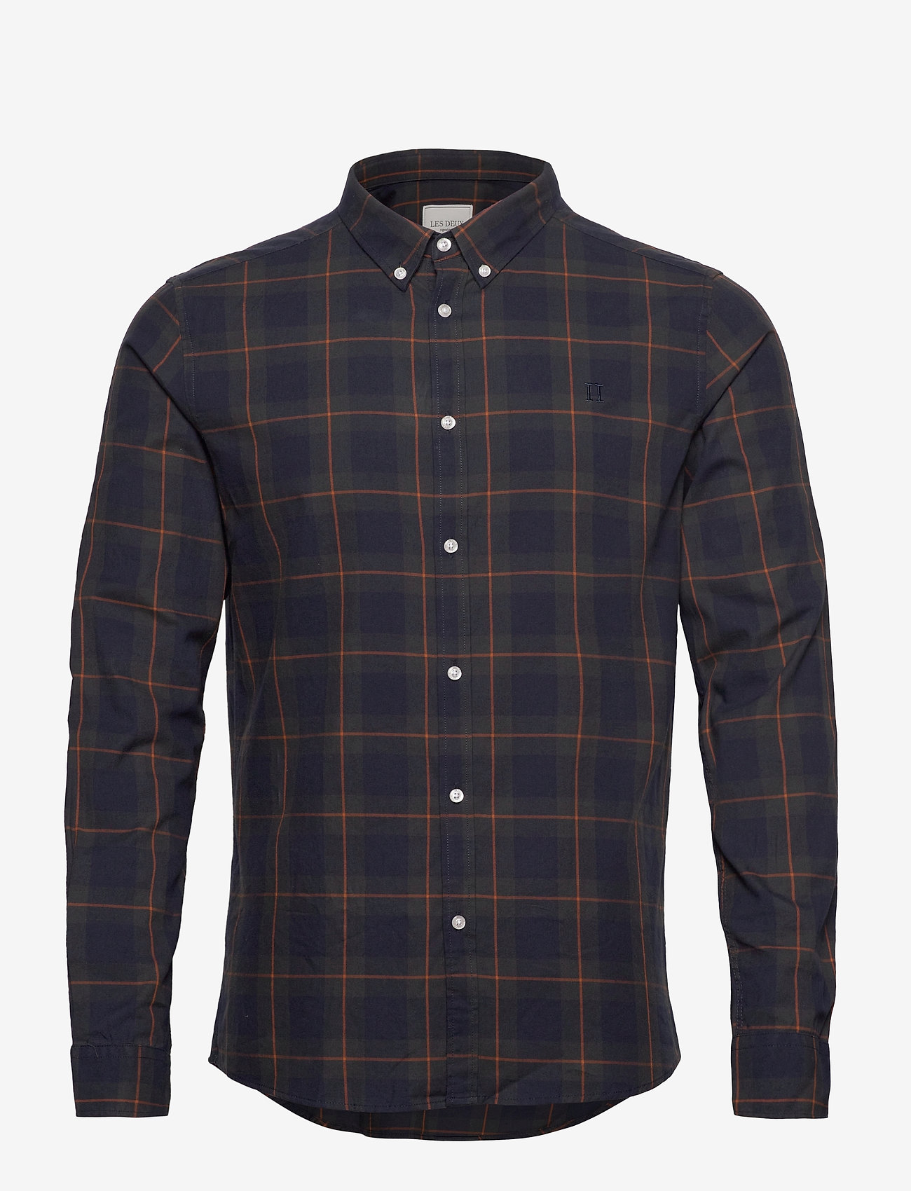 Les Deux - Hubert Check Flannel Shirt - dark navy/deep forrest - 0