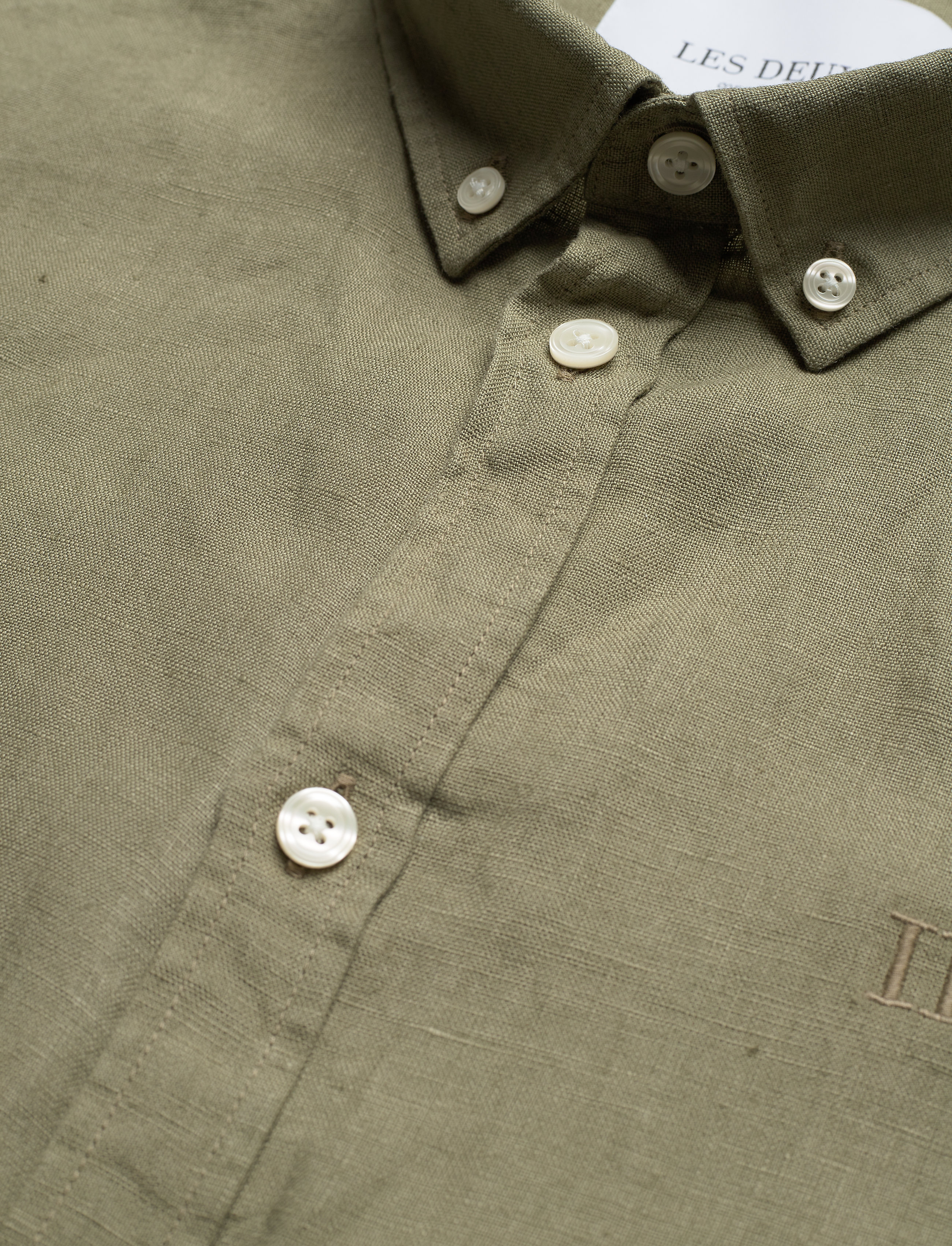 Les Deux - Christoph Linen Shirt - lichen green - 3