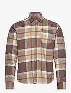 Jeremy Flannel Shirt - DARK SAND/MOUNTAIN GREY
