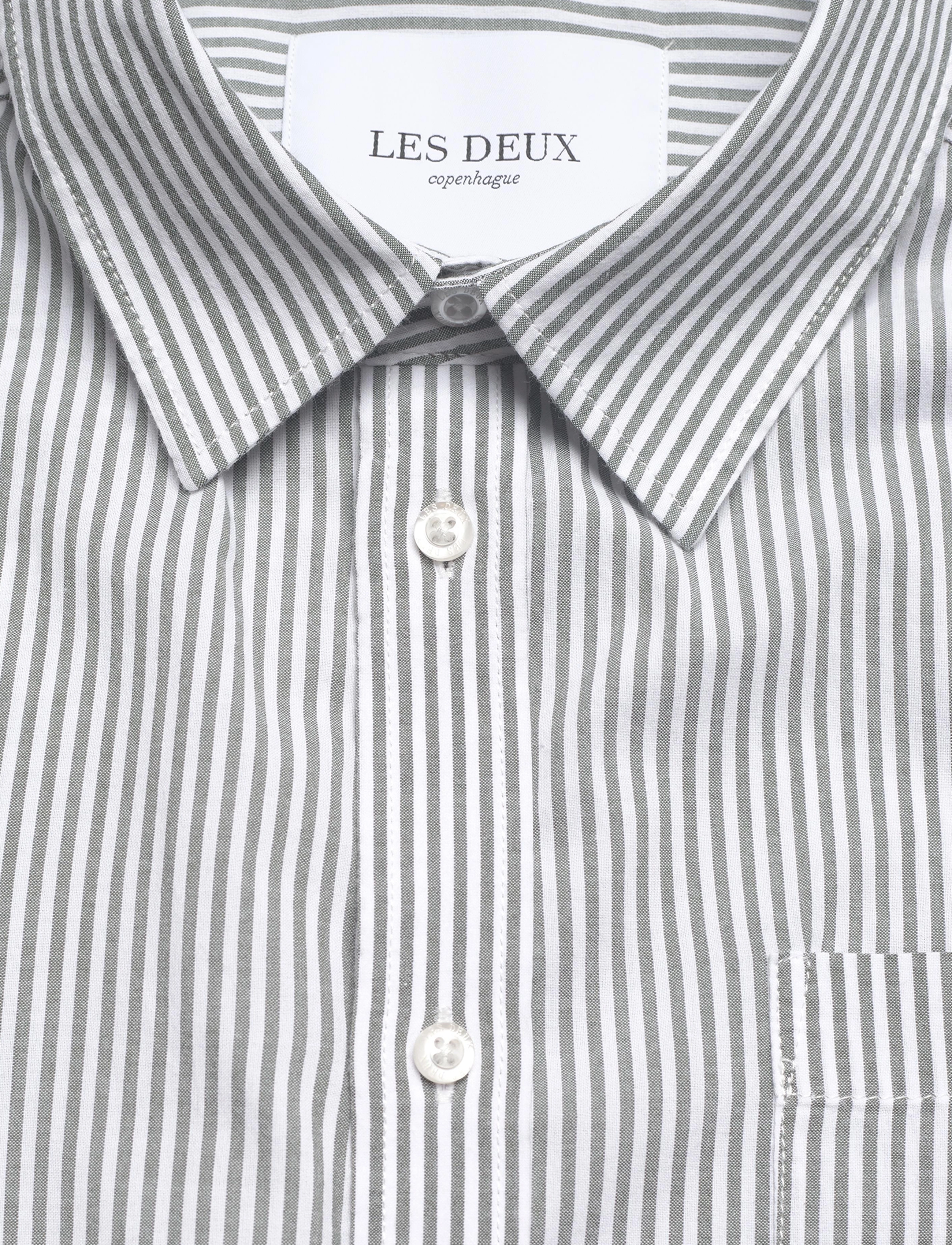 Les Deux - Louis Light Oxford Shirt - thyme green/white - 3