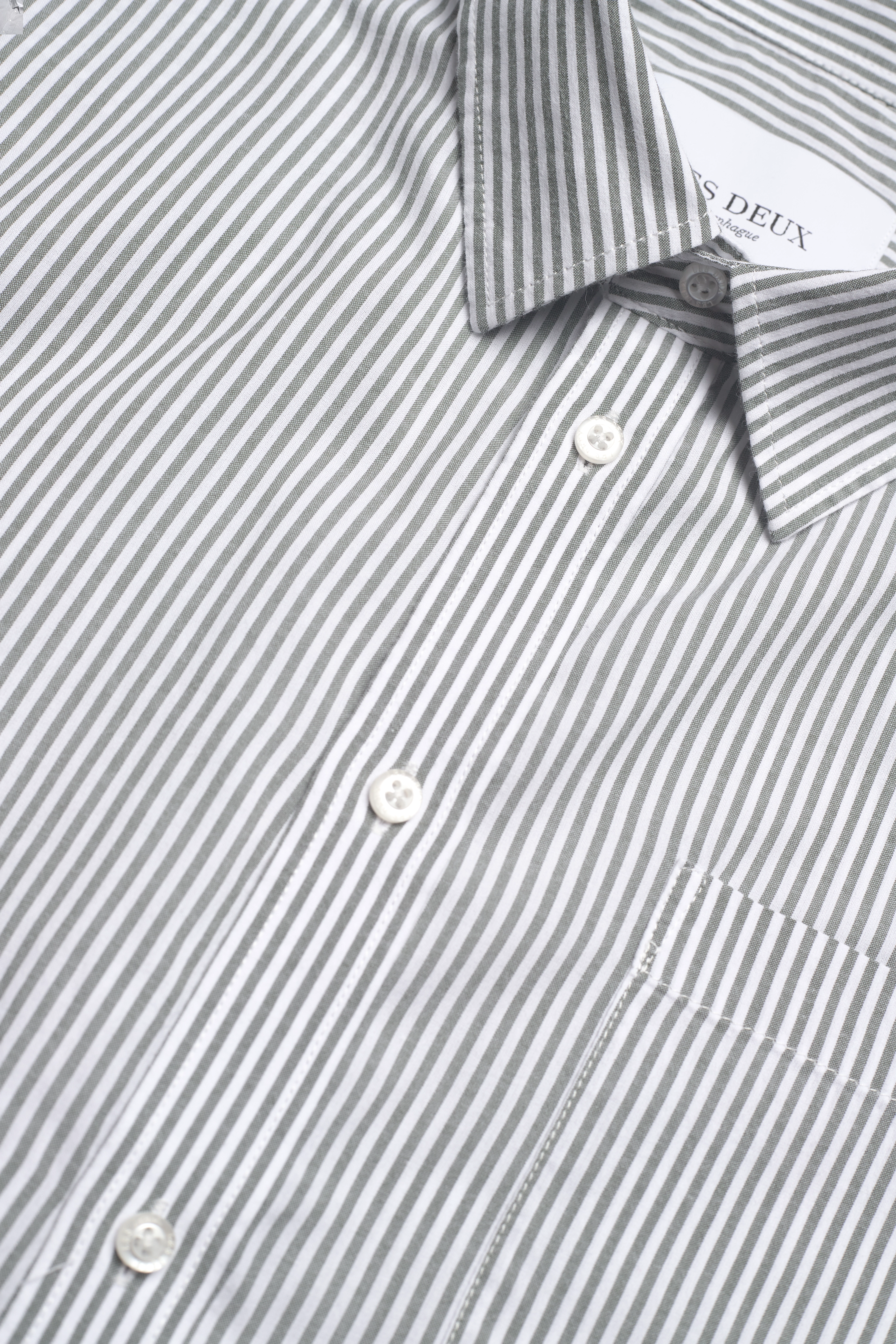 Les Deux - Louis Light Oxford Shirt - thyme green/white - 4