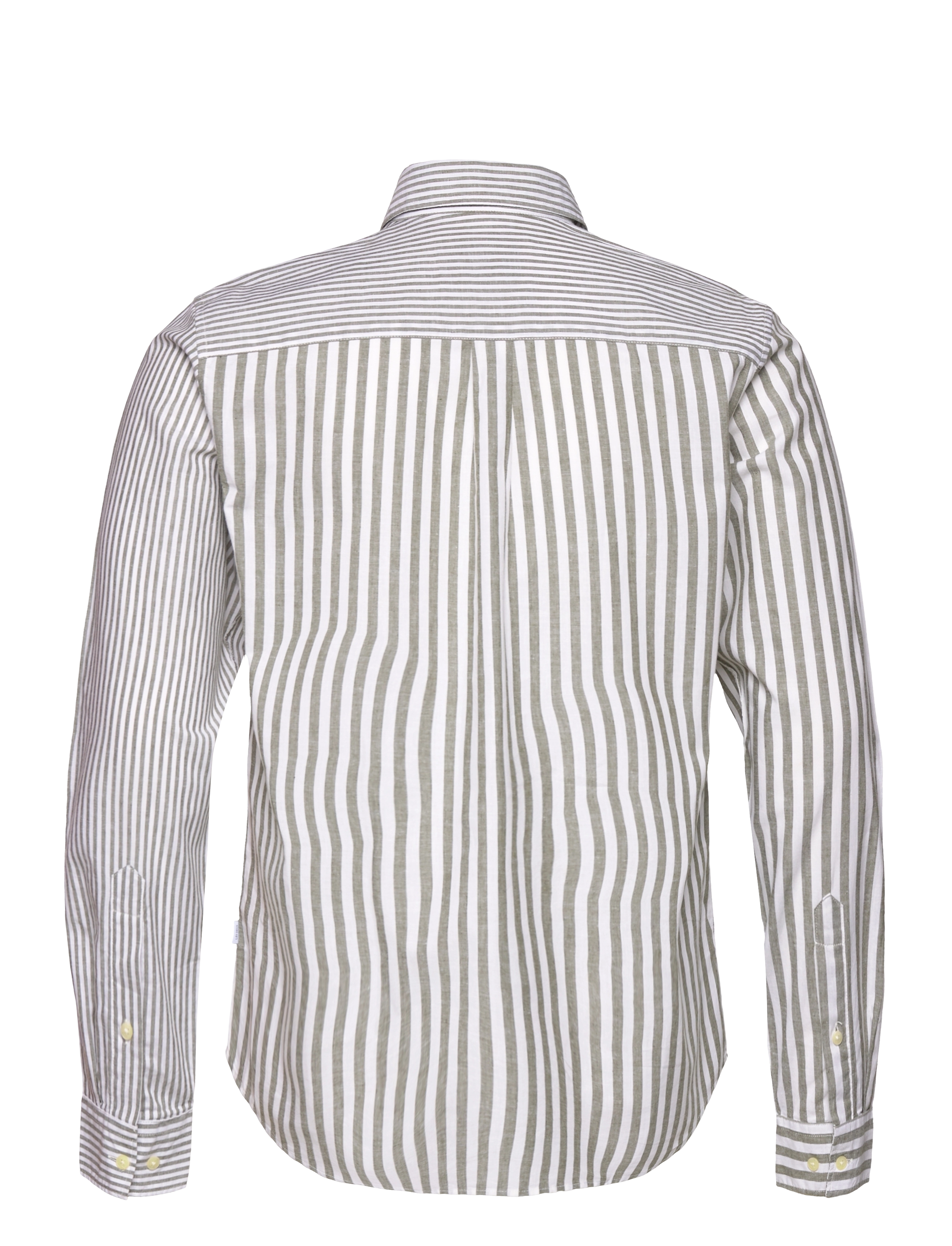 Les Deux - Louis Stripe Mix Shirt - olive night/ivory - 1