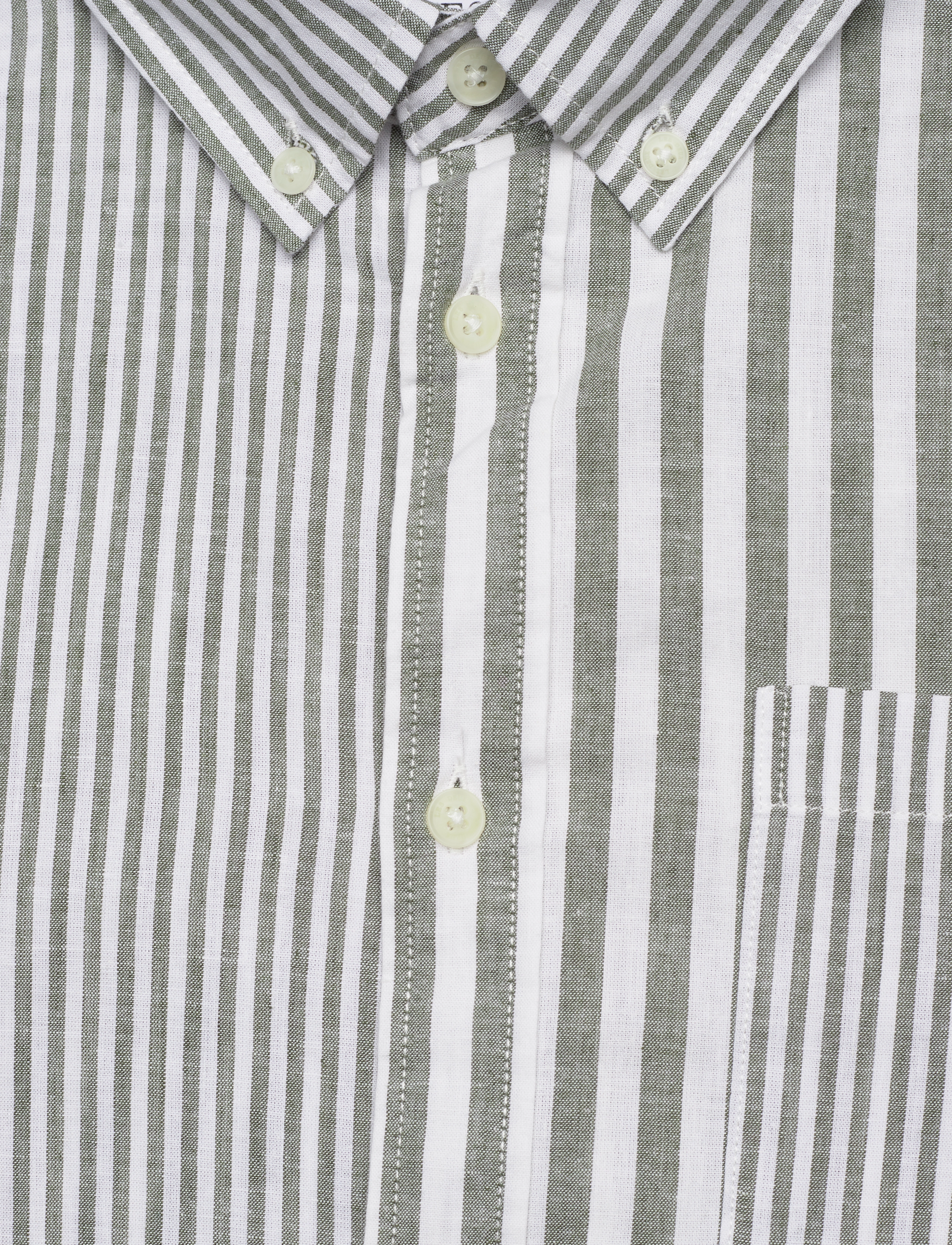 Les Deux - Louis Stripe Mix Shirt - olive night/ivory - 2