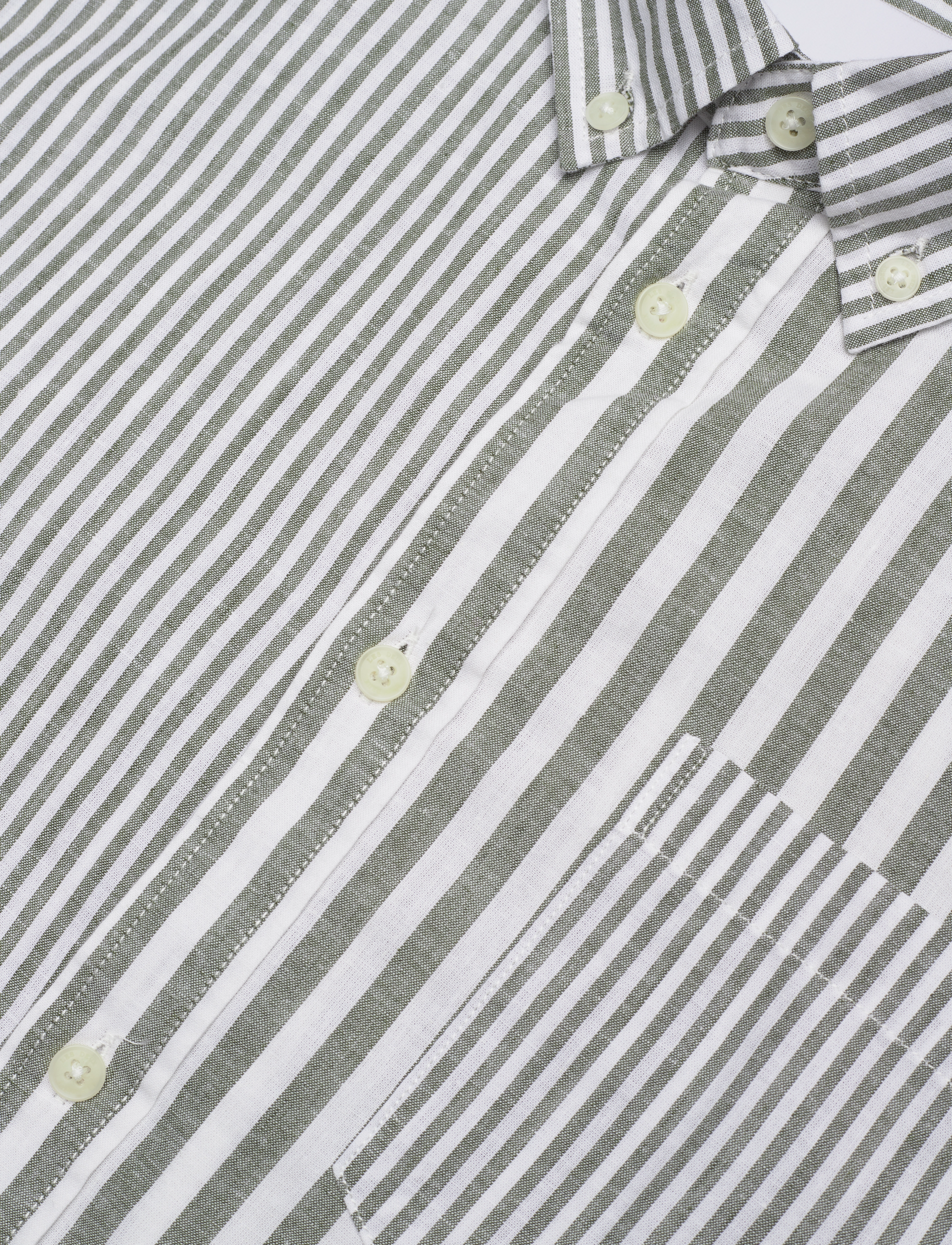 Les Deux - Louis Stripe Mix Shirt - olive night/ivory - 3