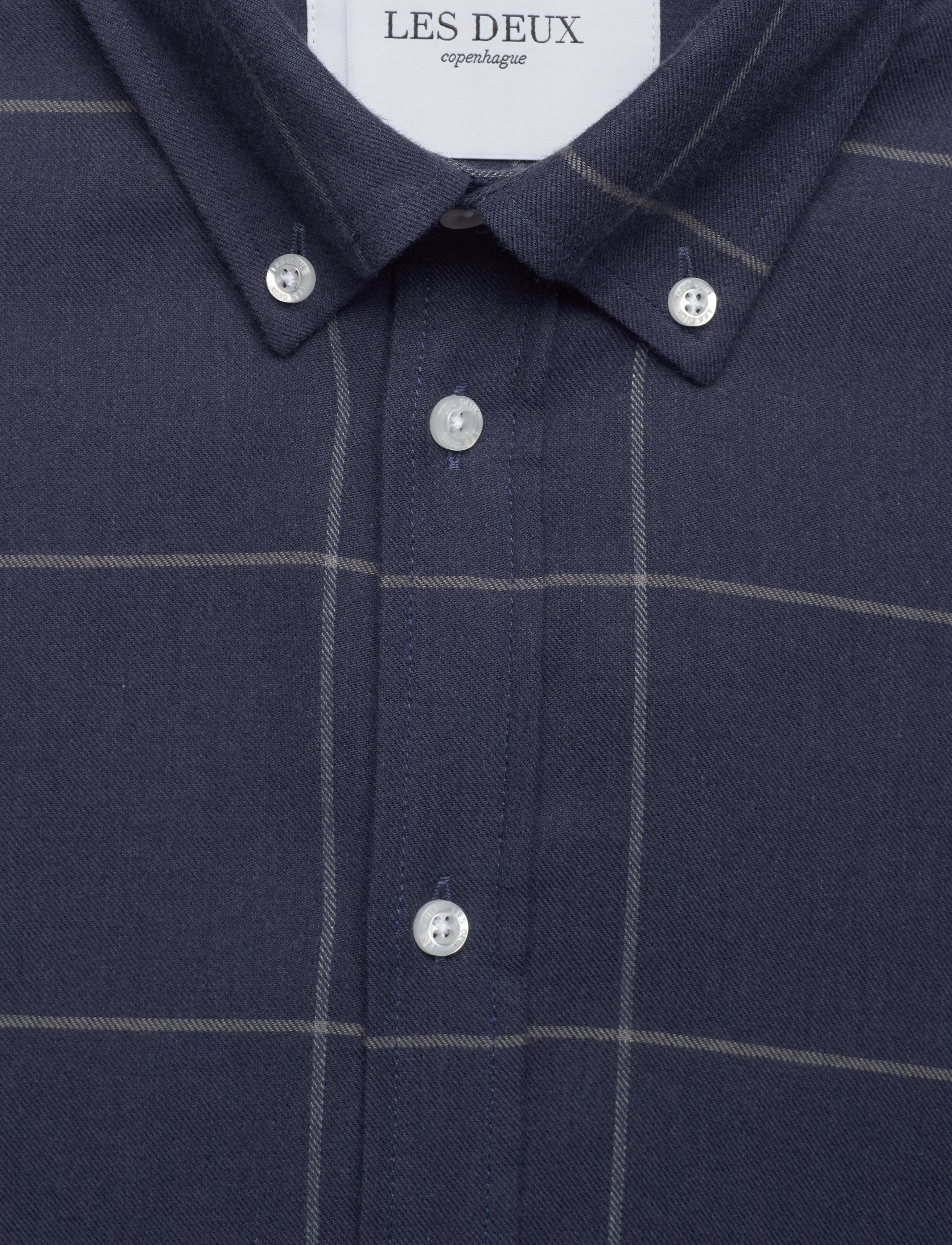 Les Deux - Desert Reg Check Shirt - dark navy/dark dull gray - 2