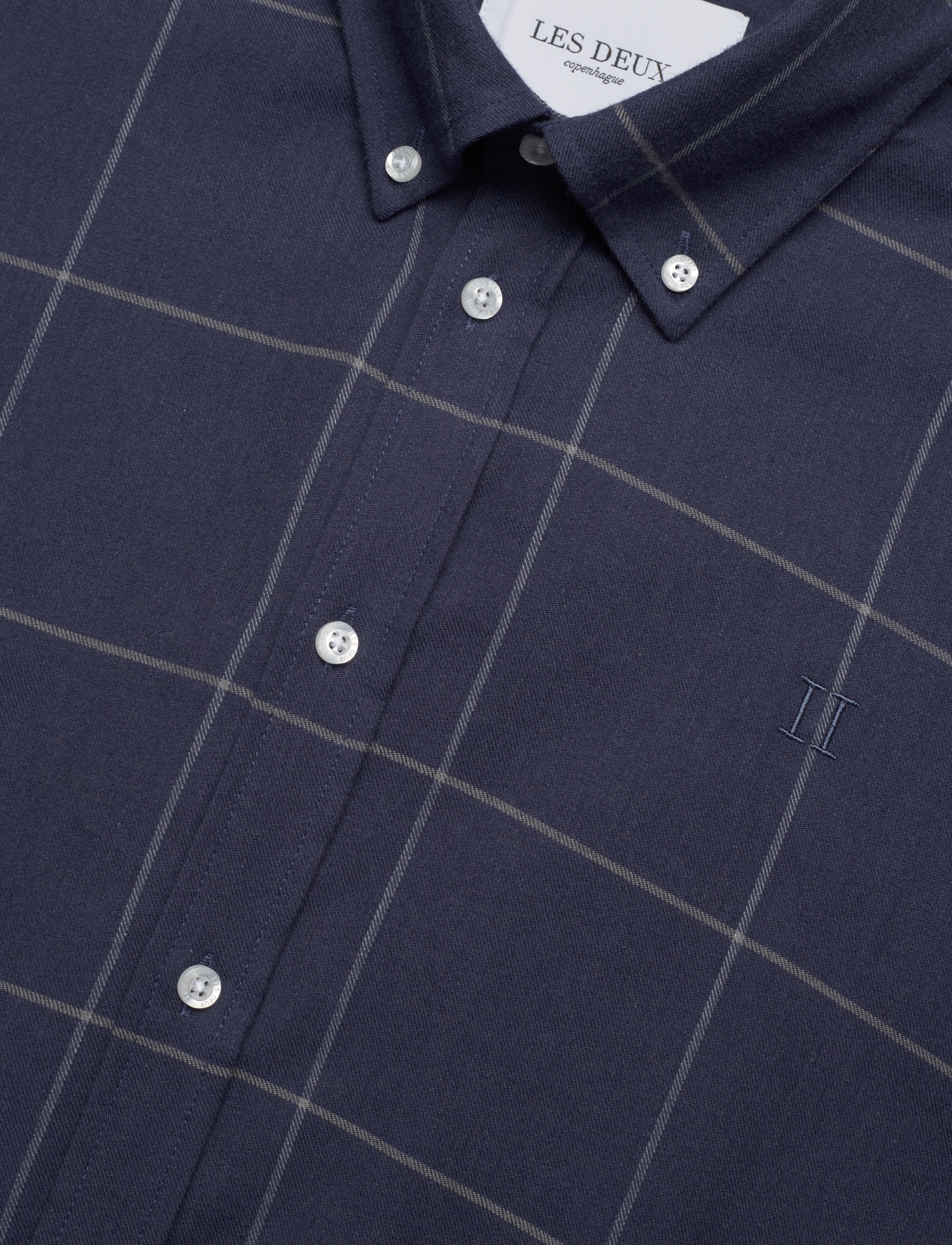 Les Deux - Desert Reg Check Shirt - dark navy/dark dull gray - 3