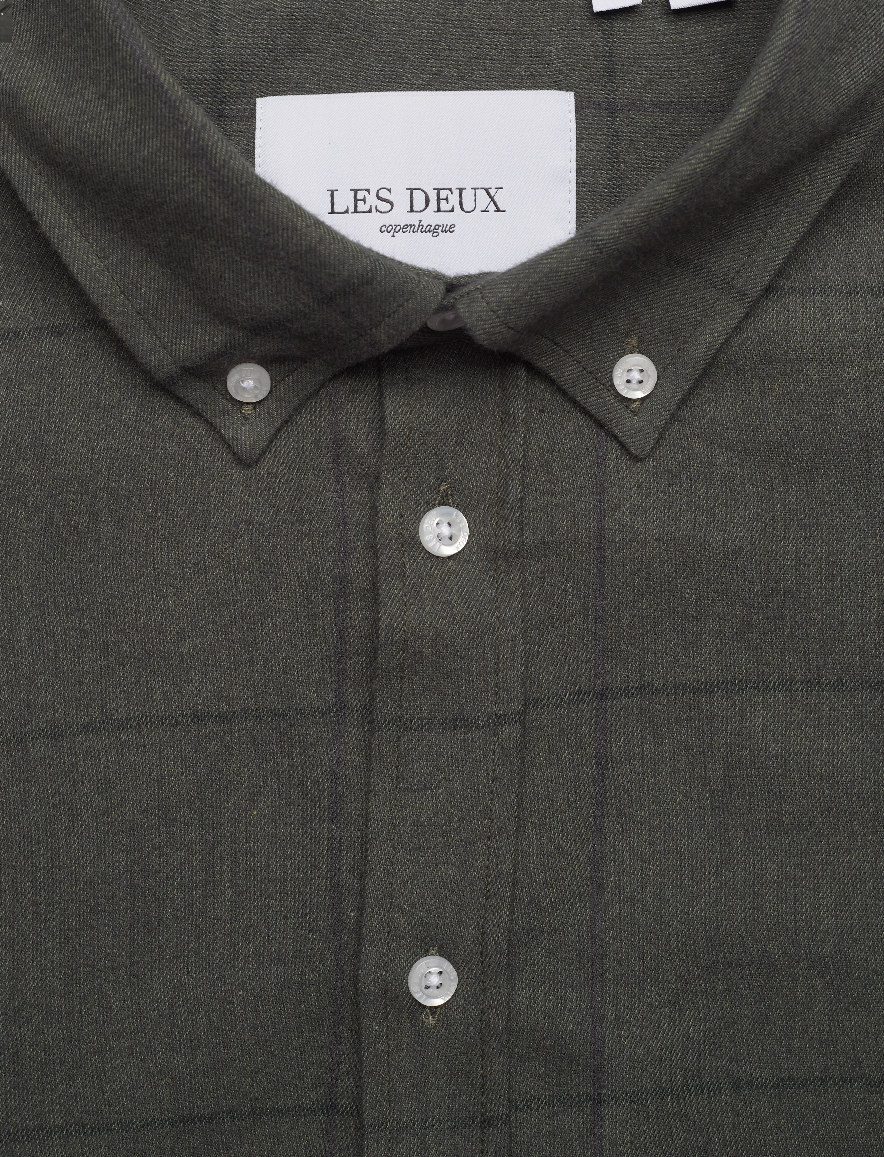 Les Deux - Desert Reg Check Shirt - olive night/raven - 2