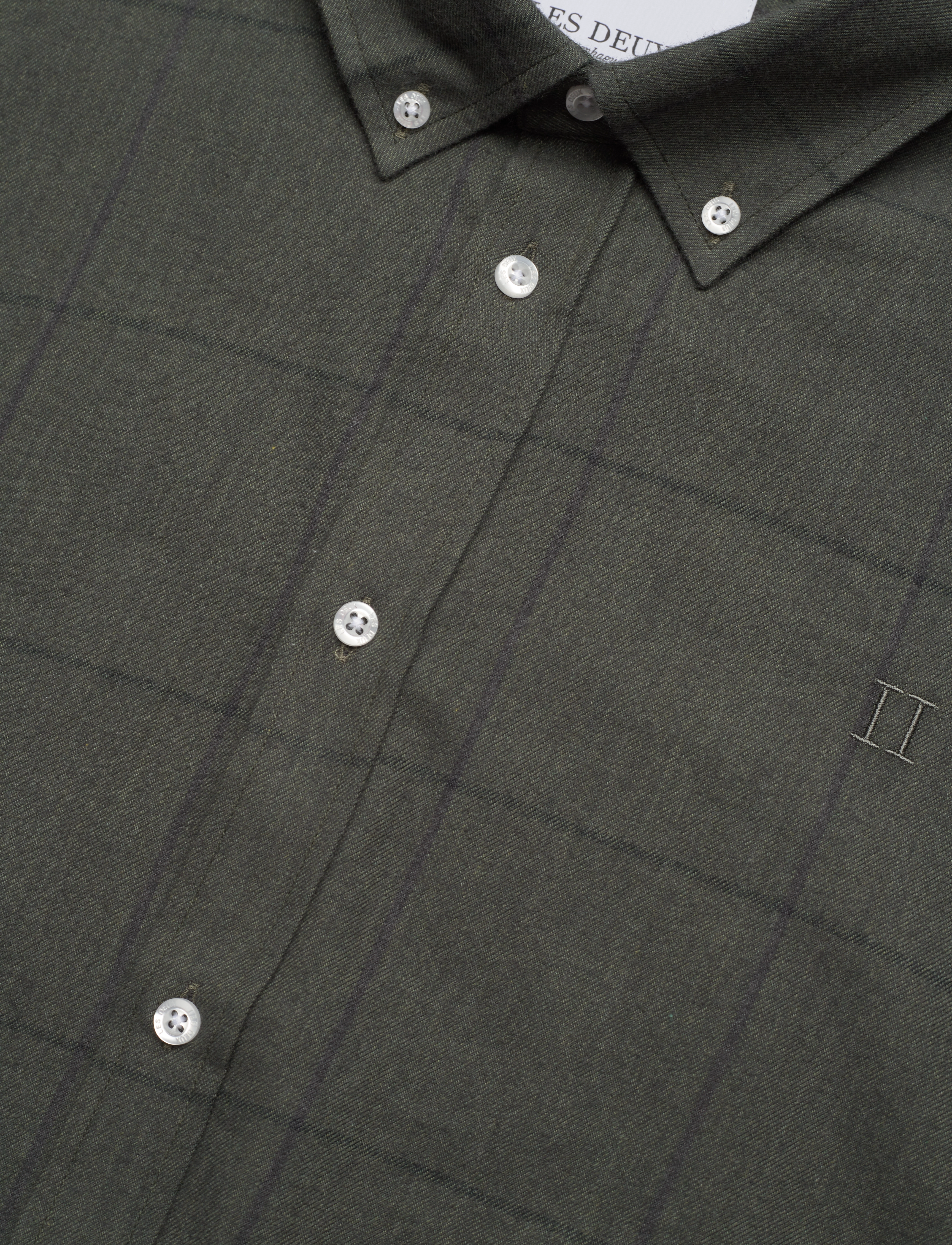 Les Deux - Desert Reg Check Shirt - olive night/raven - 3
