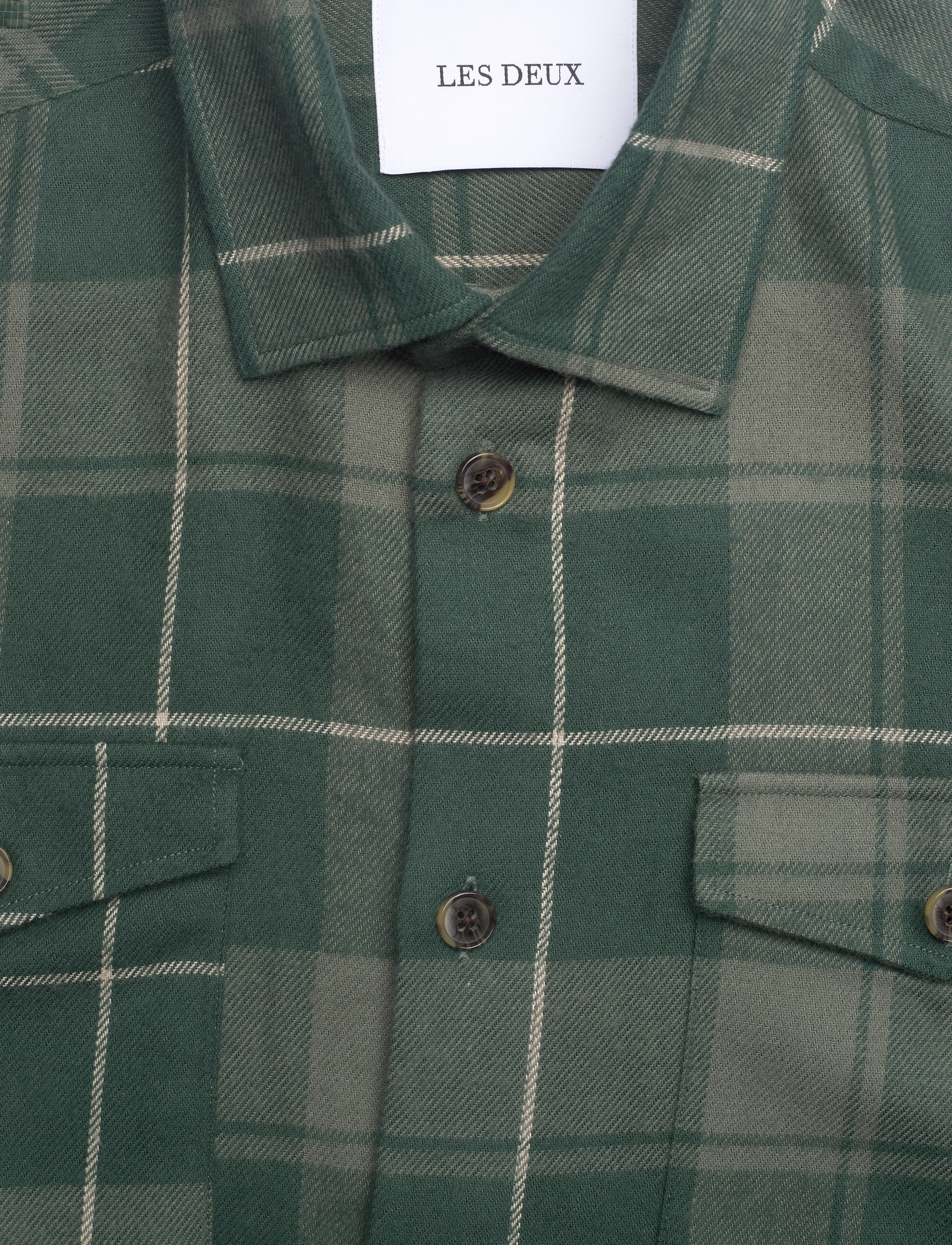 Les Deux - Lennon Check Shirt - olive night/dusty moss - 2