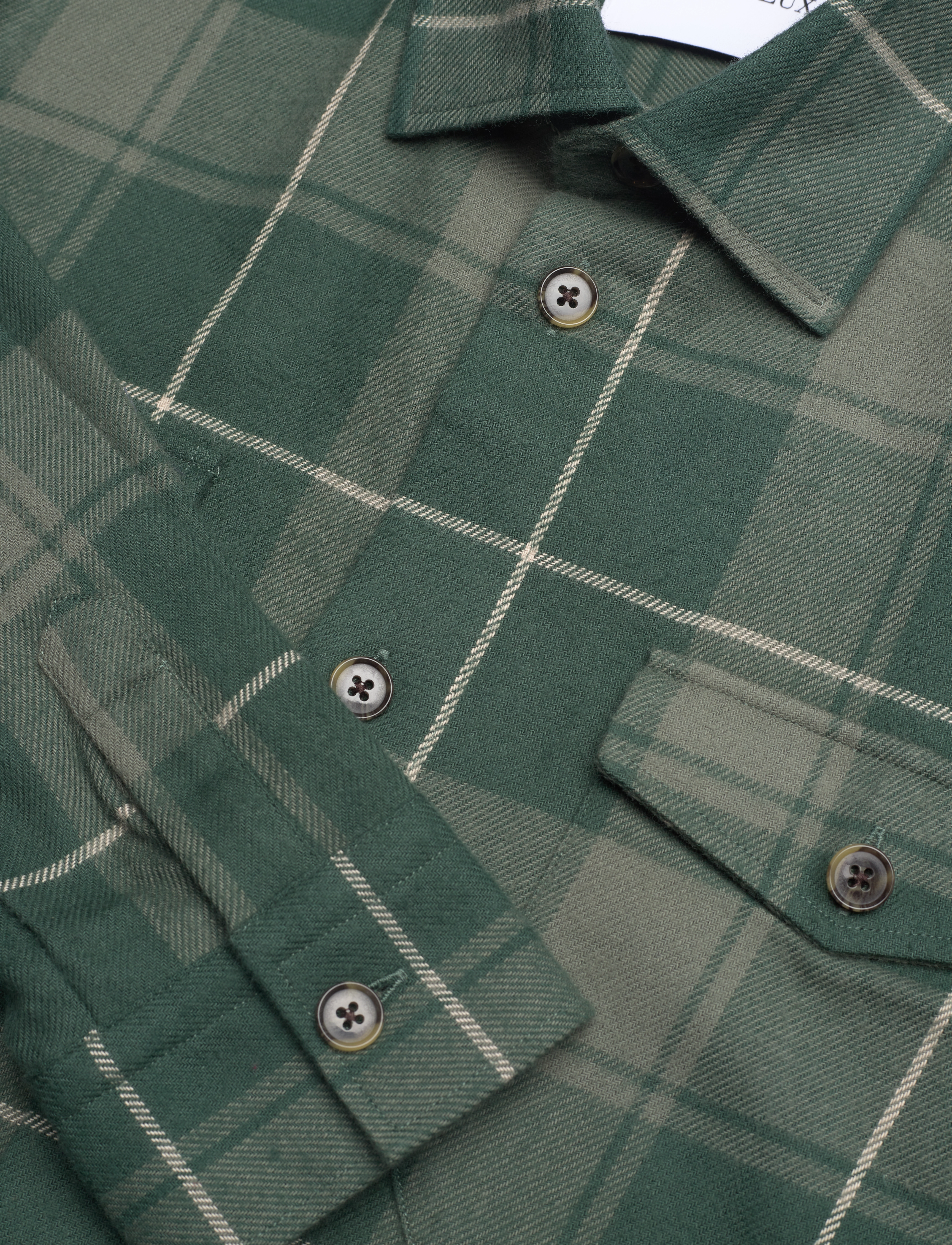 Les Deux - Lennon Check Shirt - olive night/dusty moss - 3