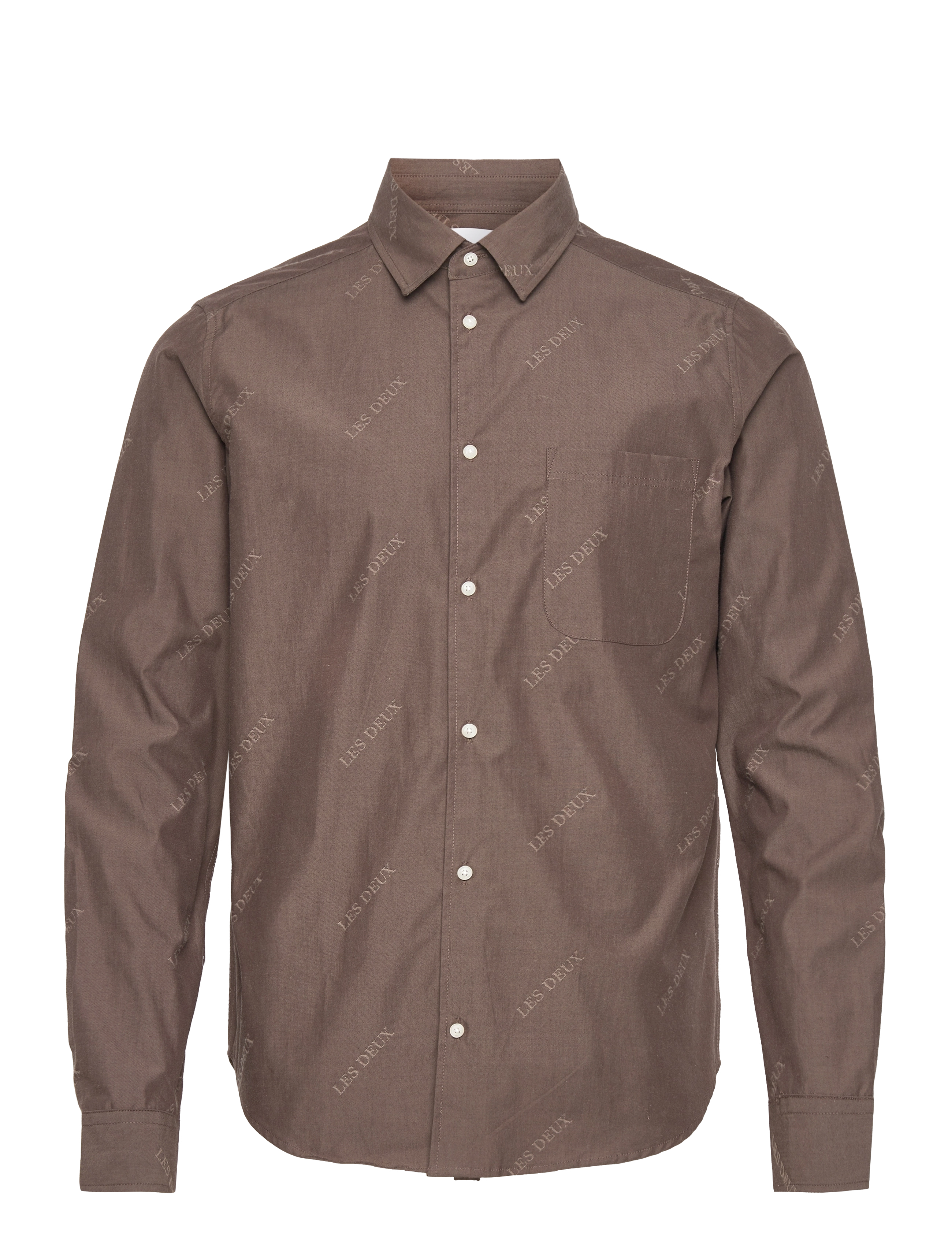LES DEUX Les Deux Jacquard Flannel Shirt Braun - S - Herren