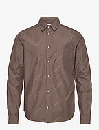 Les Deux Jacquard Flannel Shirt - COFFEE BROWN/WALNUT