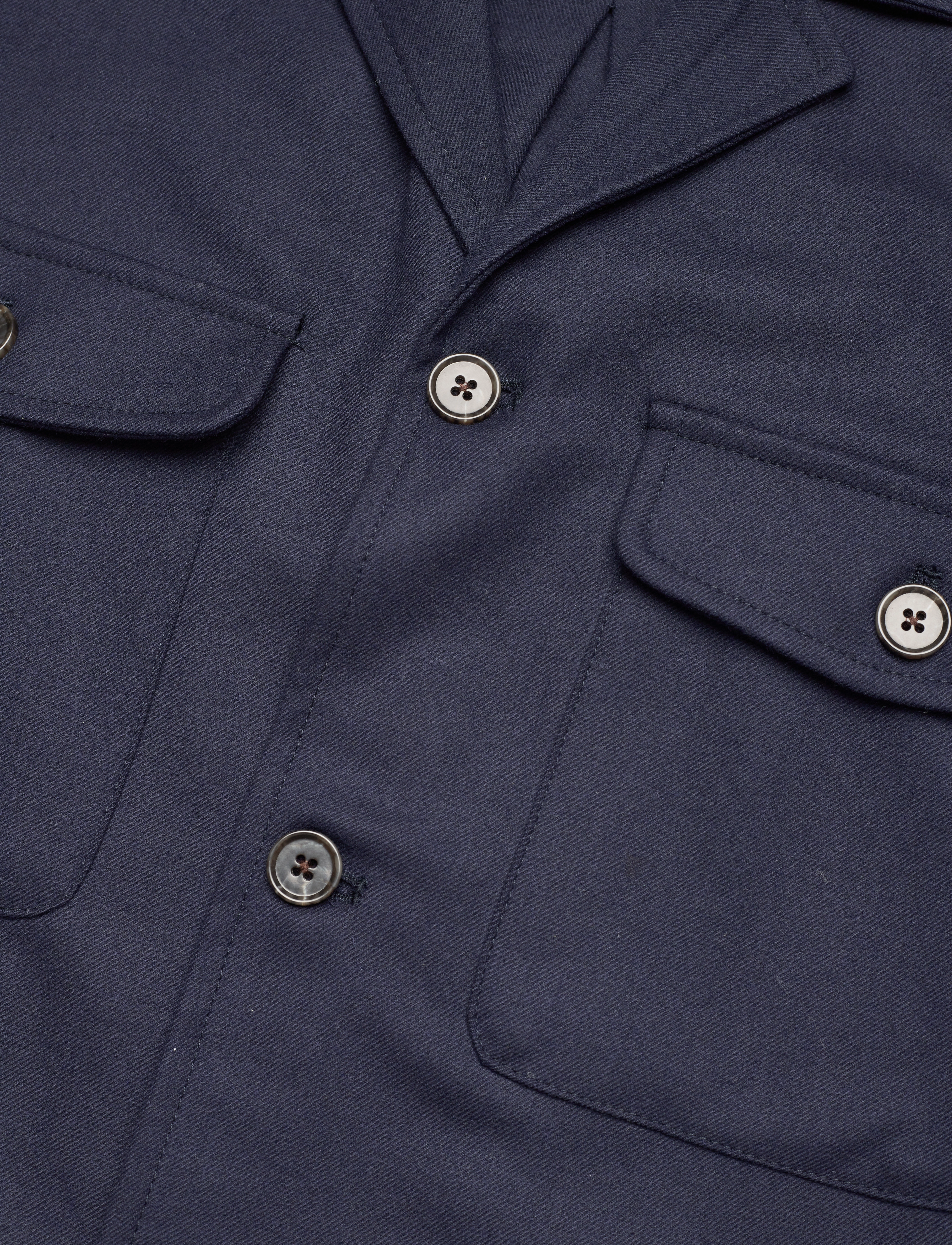Les Deux - Keaton Brushed Camp Collar Shirt - dark navy - 3