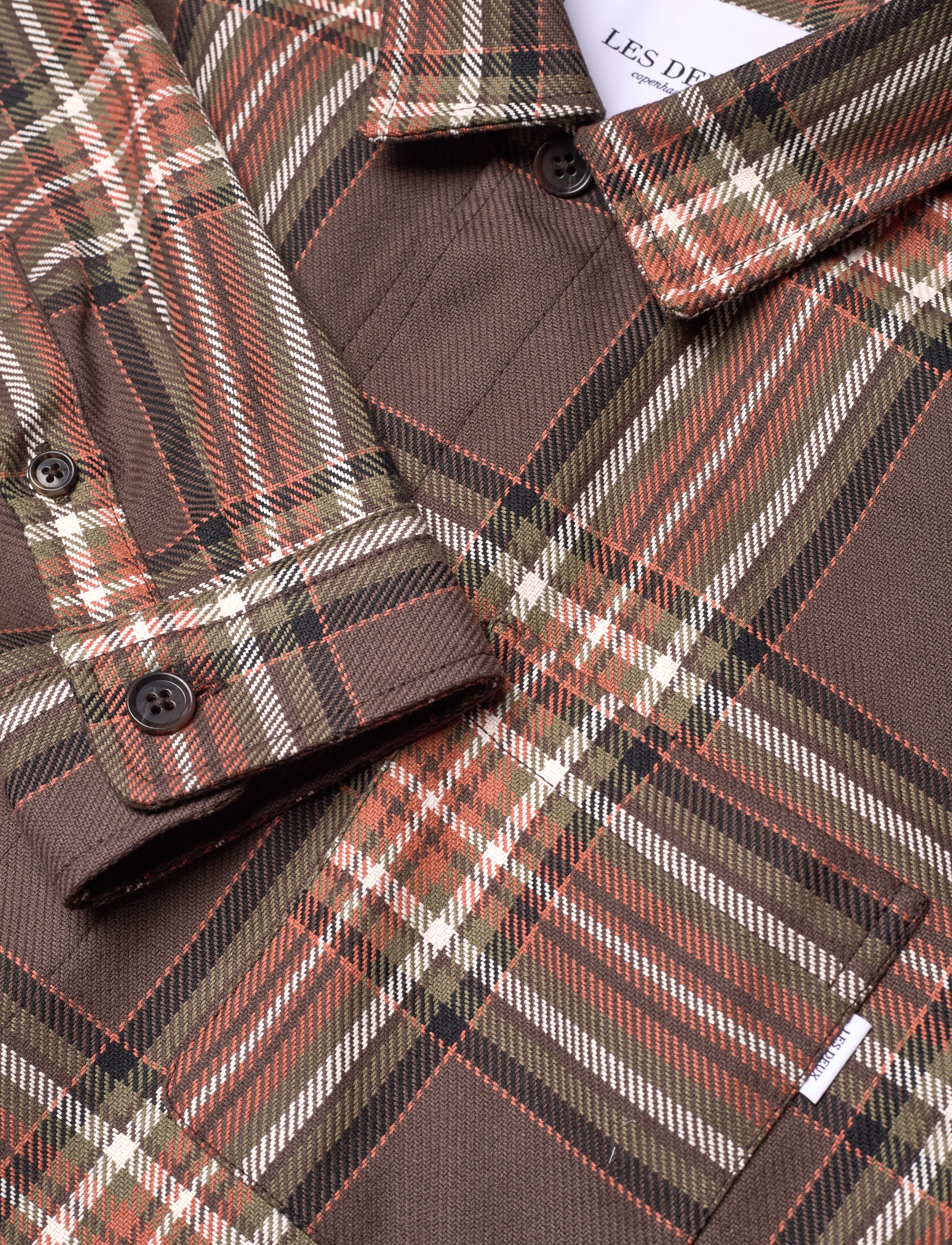 Les Deux - Keanu Check Twill Shirt - coffee brown/ivory - 2