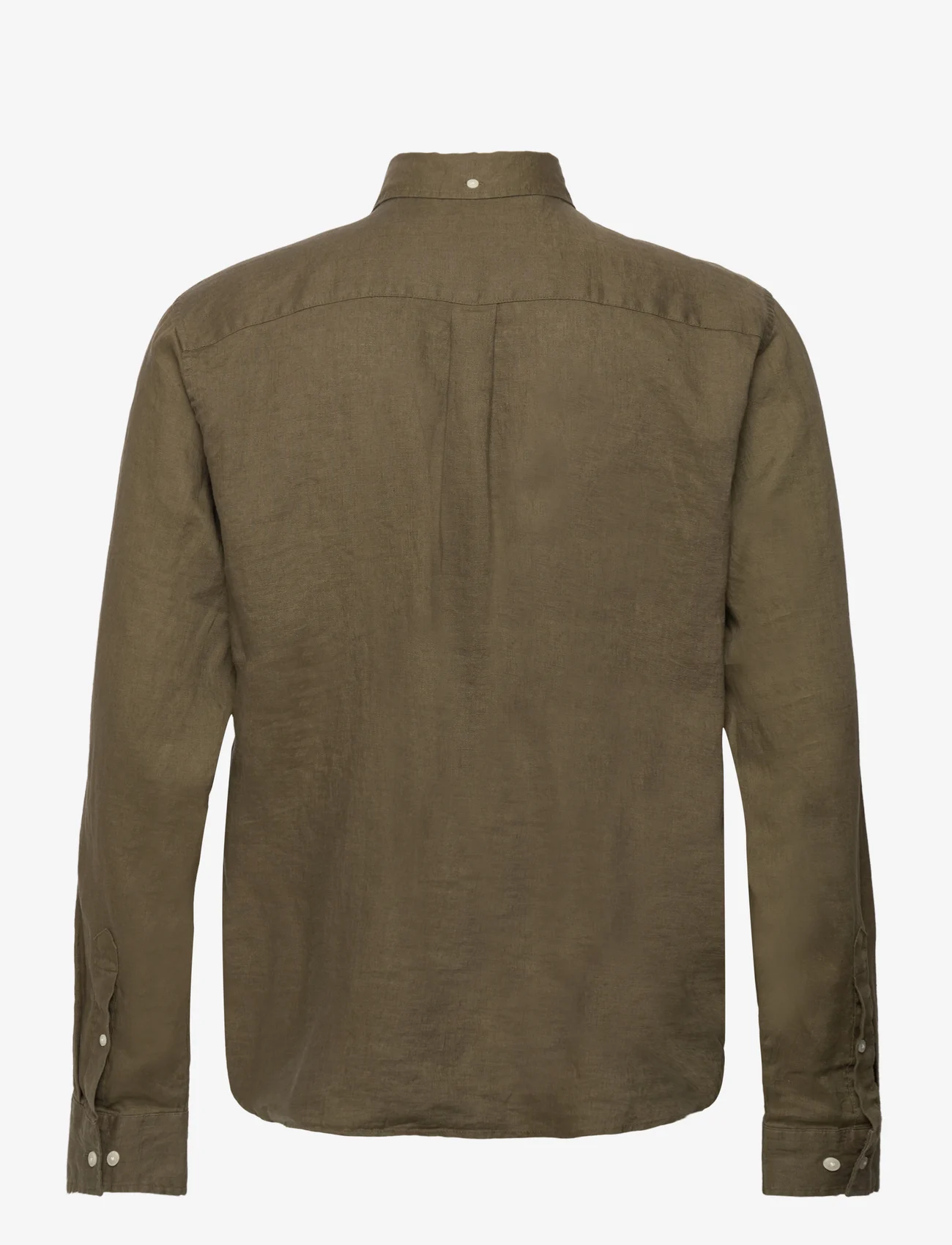 Les Deux - Kristian Linen B.D. Shirt - lininiai marškiniai - olive night - 1