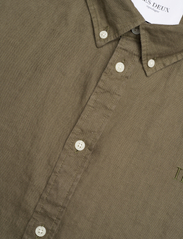 Les Deux - Kristian Linen B.D. Shirt - lininiai marškiniai - olive night - 3