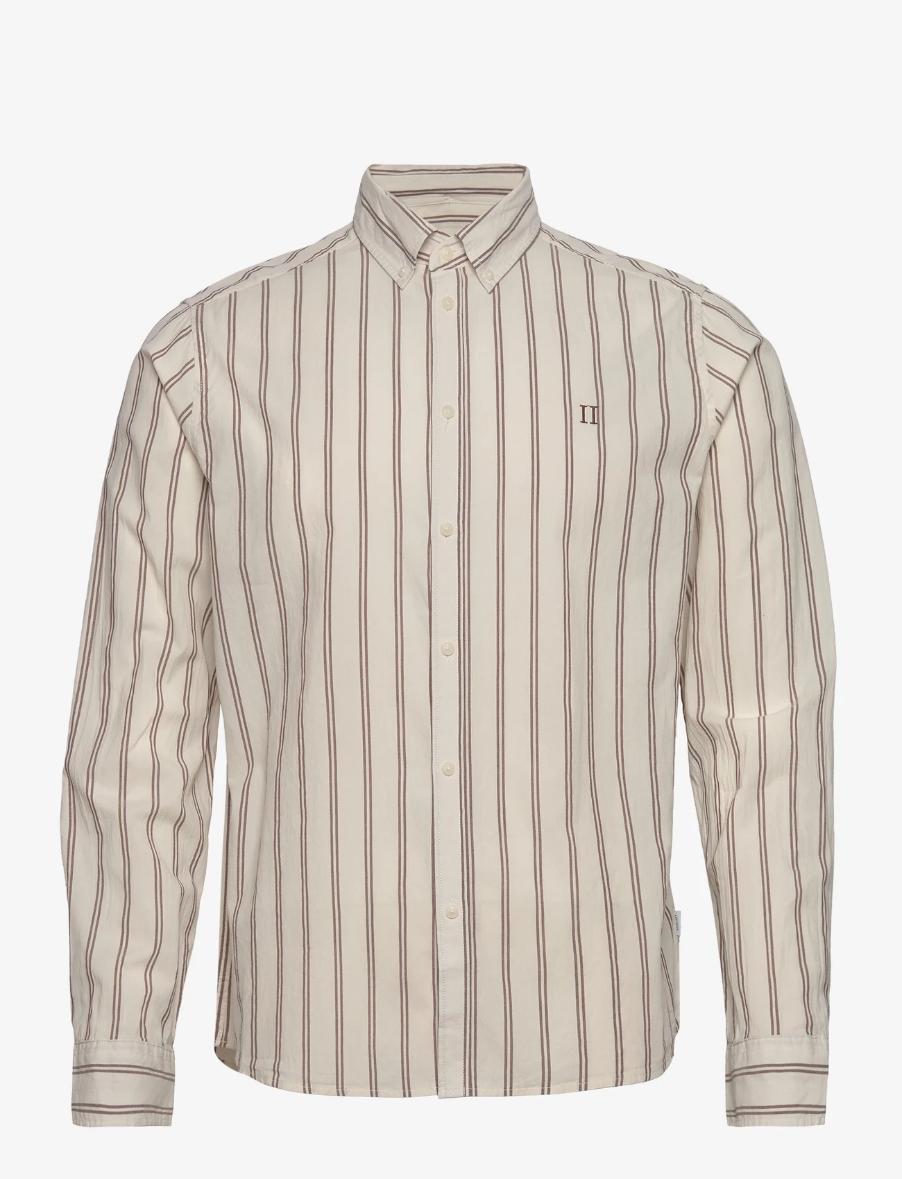 Les Deux - Kristian Stripe Shirt - oxford shirts - ivory/warm brown - 0