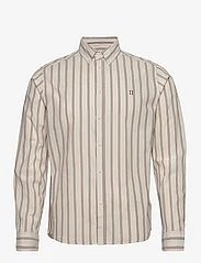Les Deux - Kristian Stripe Shirt - oxford skjorter - ivory/warm brown - 0