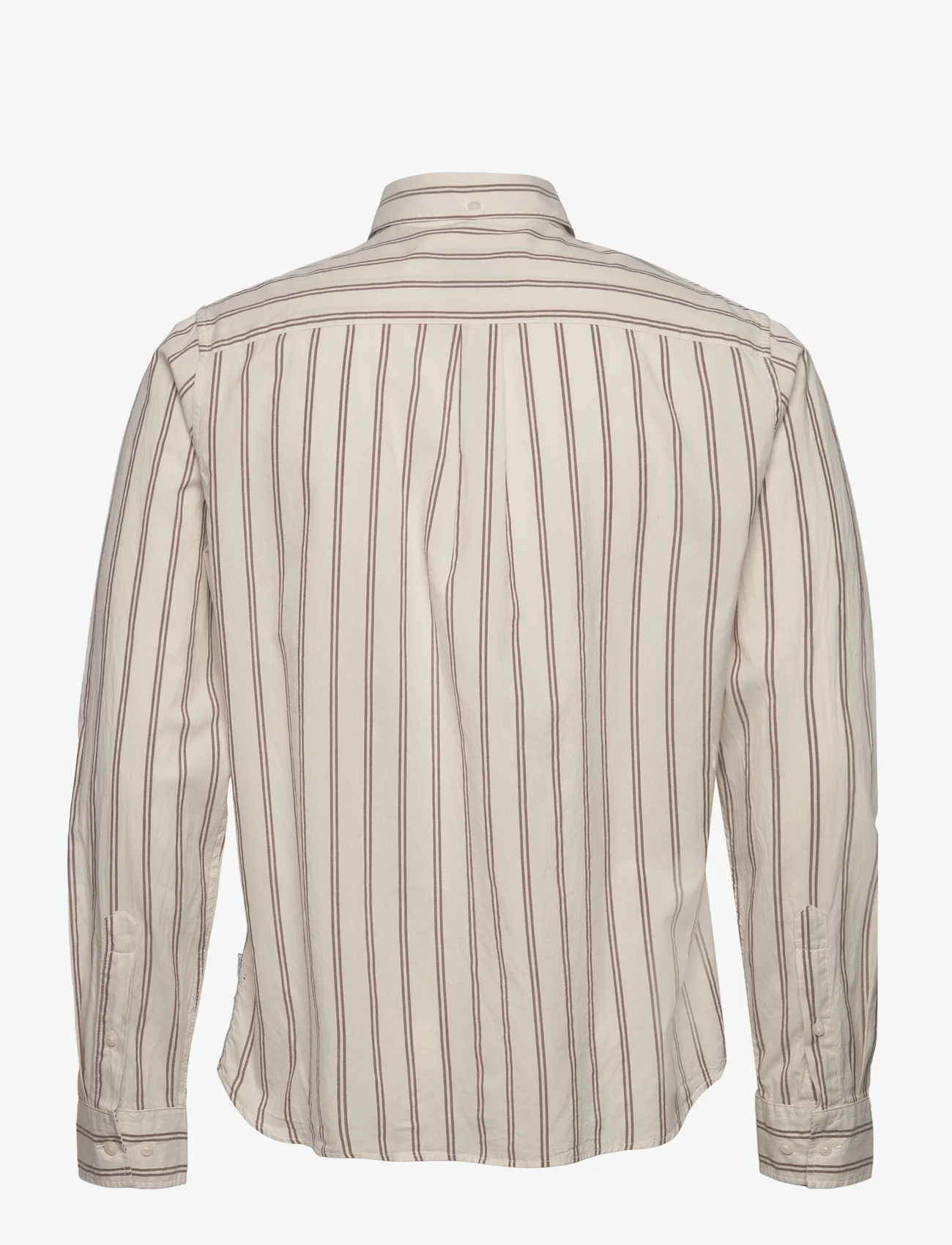 Les Deux - Kristian Stripe Shirt - oxford shirts - ivory/warm brown - 1