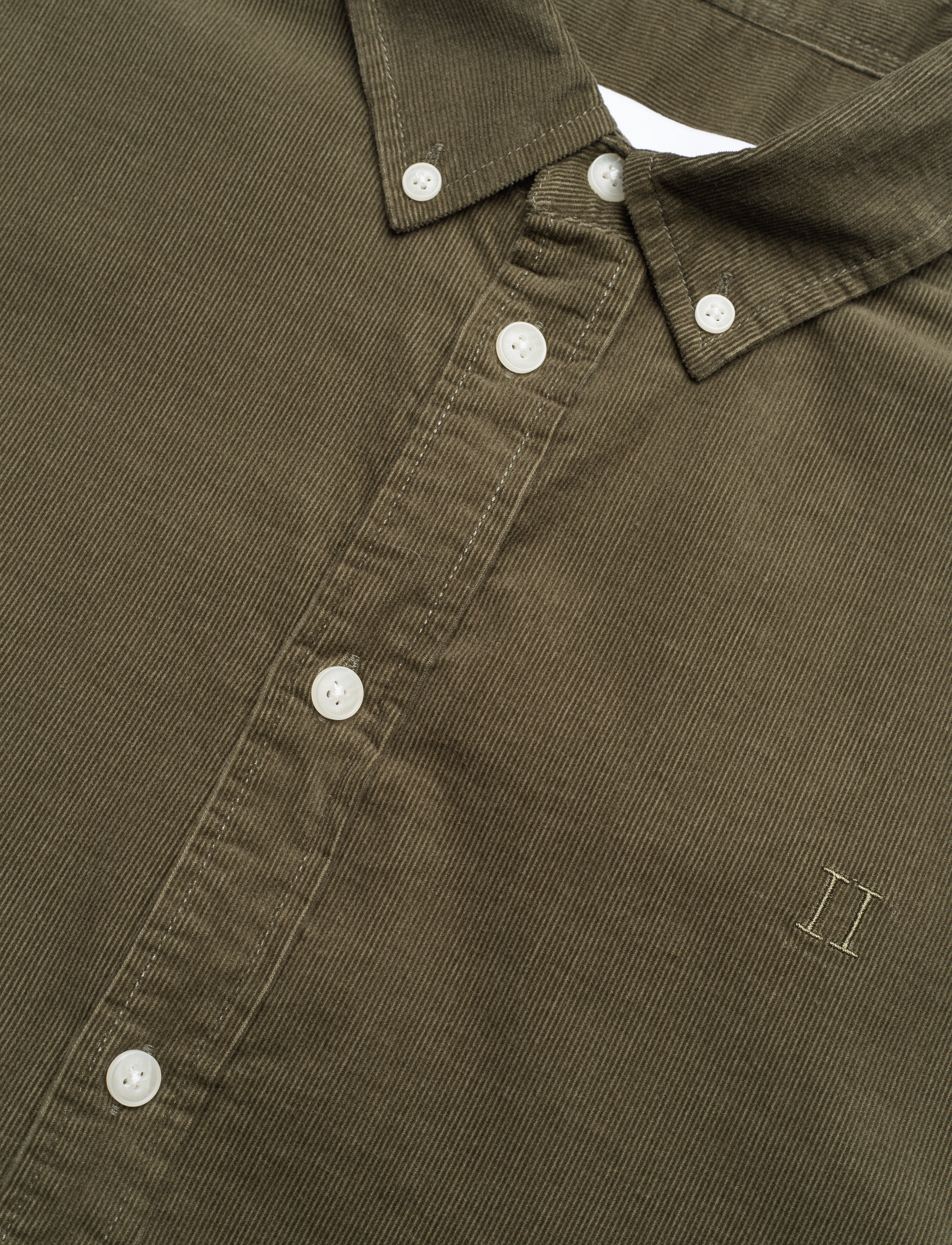 Les Deux - Christoph Corduroy Shirt - olive night - 4