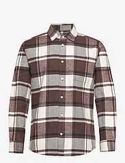 Les Deux - Jeremy Flannel Shirt - casual skjortor - dusty teak/ivory - 0