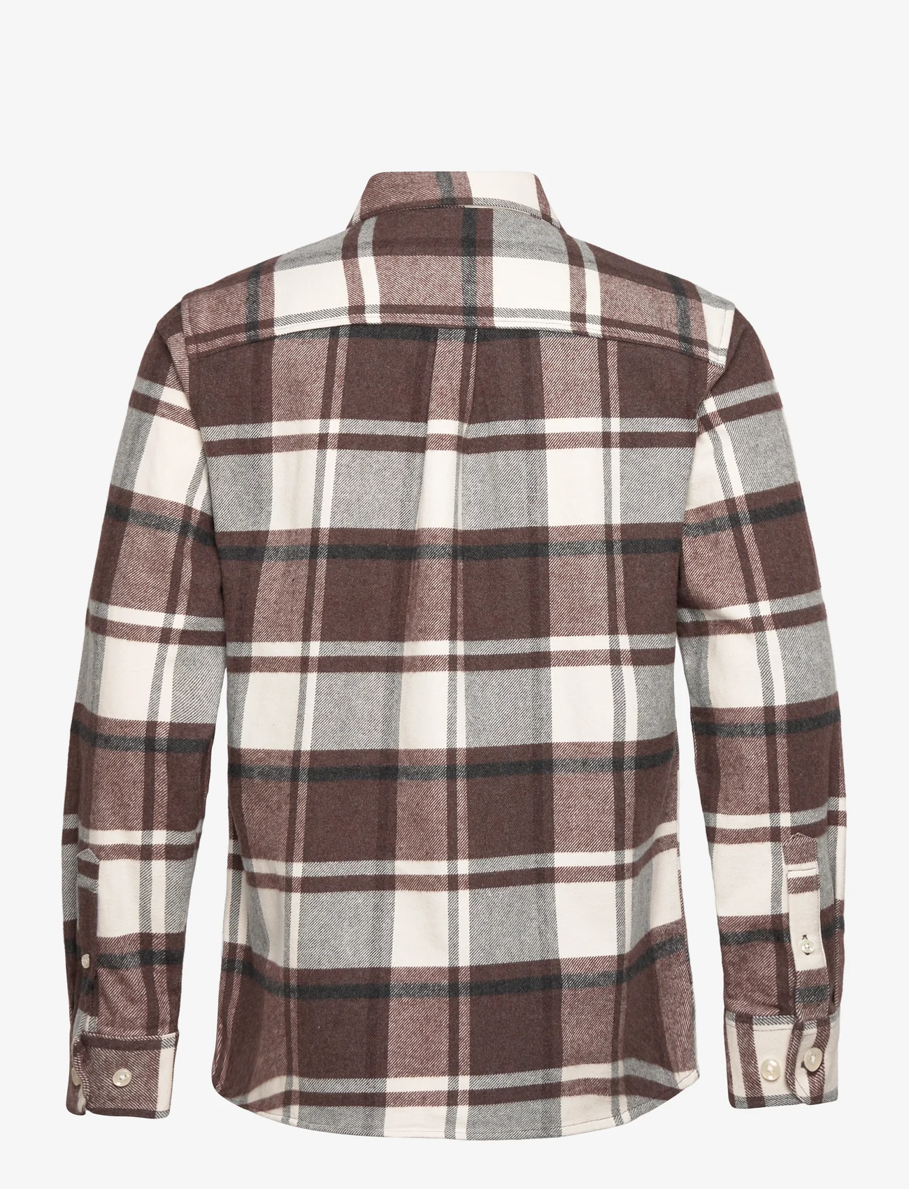 Les Deux - Jeremy Flannel Shirt - casual skjortor - dusty teak/ivory - 1