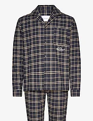 Les Deux - Ludwig Flannel Pyjama Shirt & Pants - pohjoismainen tyyli - dark navy/dark sand - 0