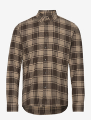 Kristian Check Flannel Shirt - COFFEE BROWN/DARK SAND