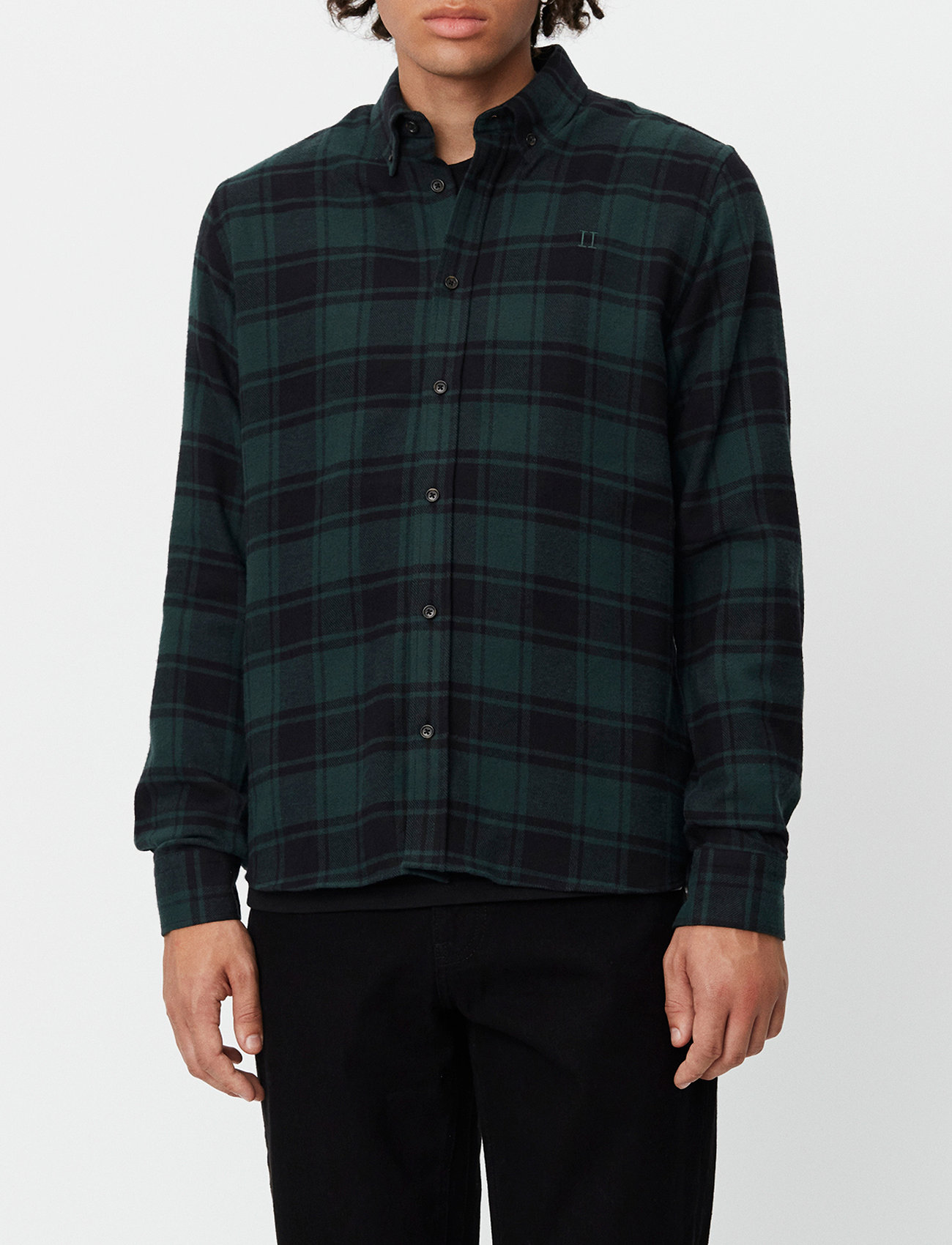 Les Deux - Kristian Check Flannel Shirt - ziemeļvalstu stils - pine green/black - 0