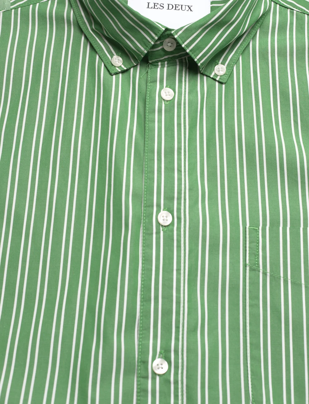 Les Deux - Kent Poplin Shirt - röndóttar skyrtur - light ivory/vintage green - 2