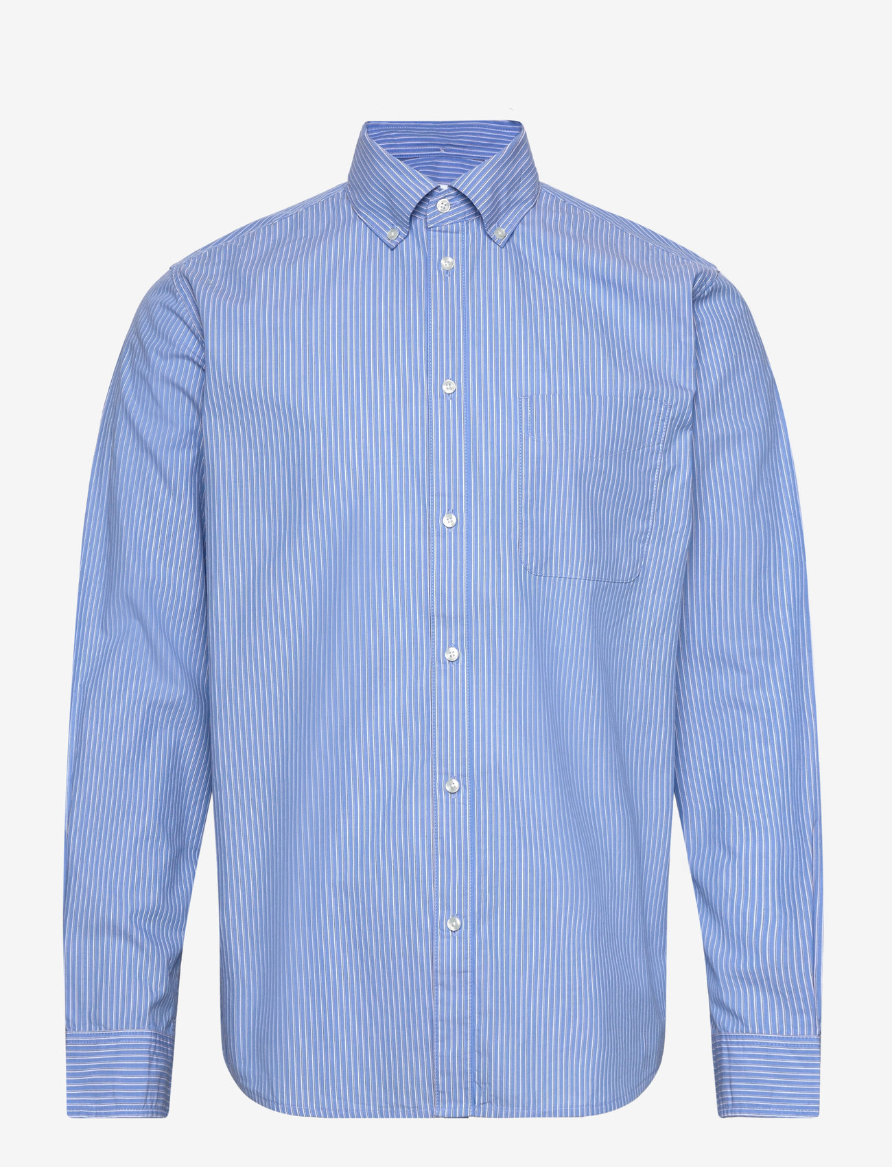 Les Deux - Kent Poplin Shirt - summer sky/black - 0