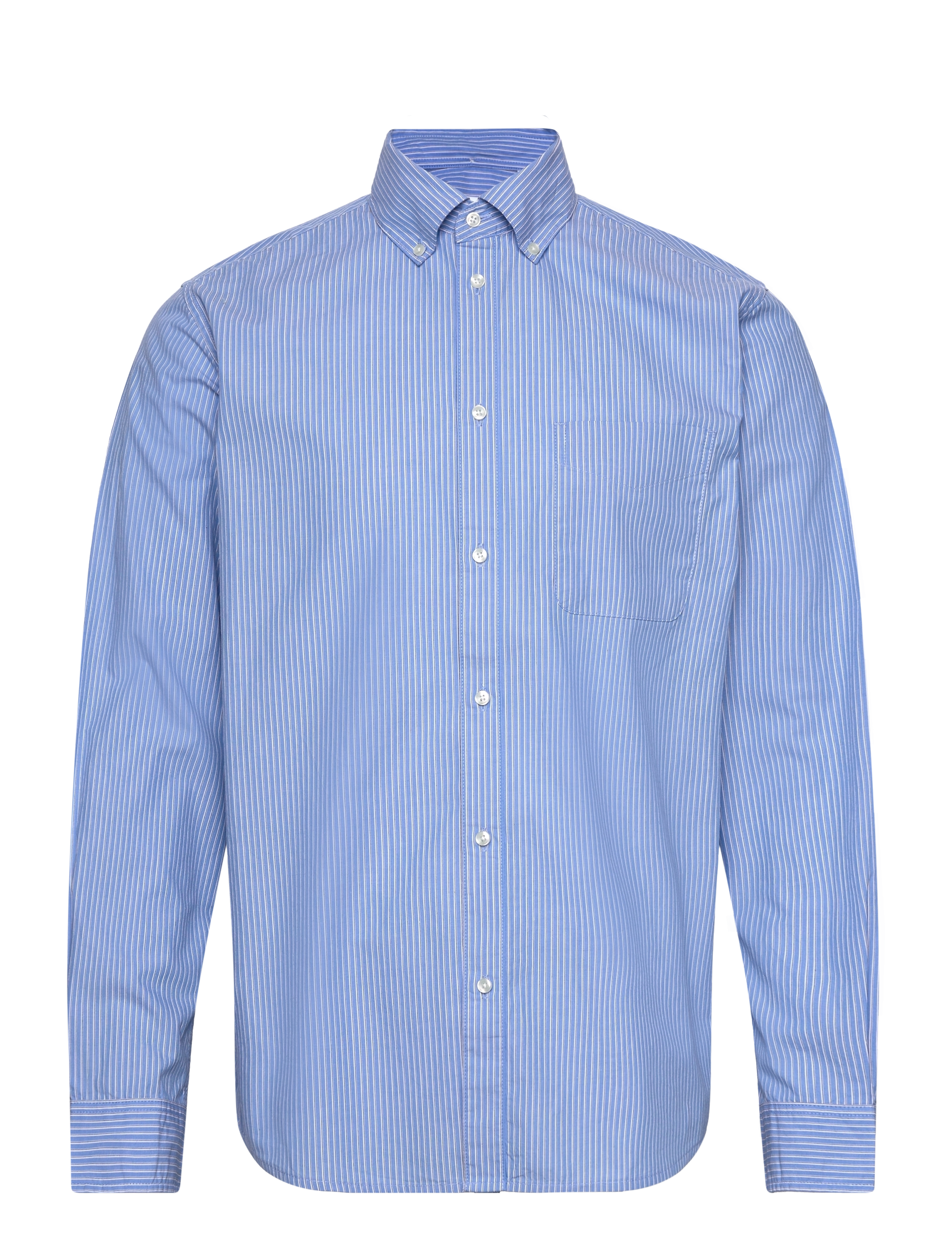 Les Deux Kent Poplin Shirt - Kläder - SUMMER SKY/BLACK / blue