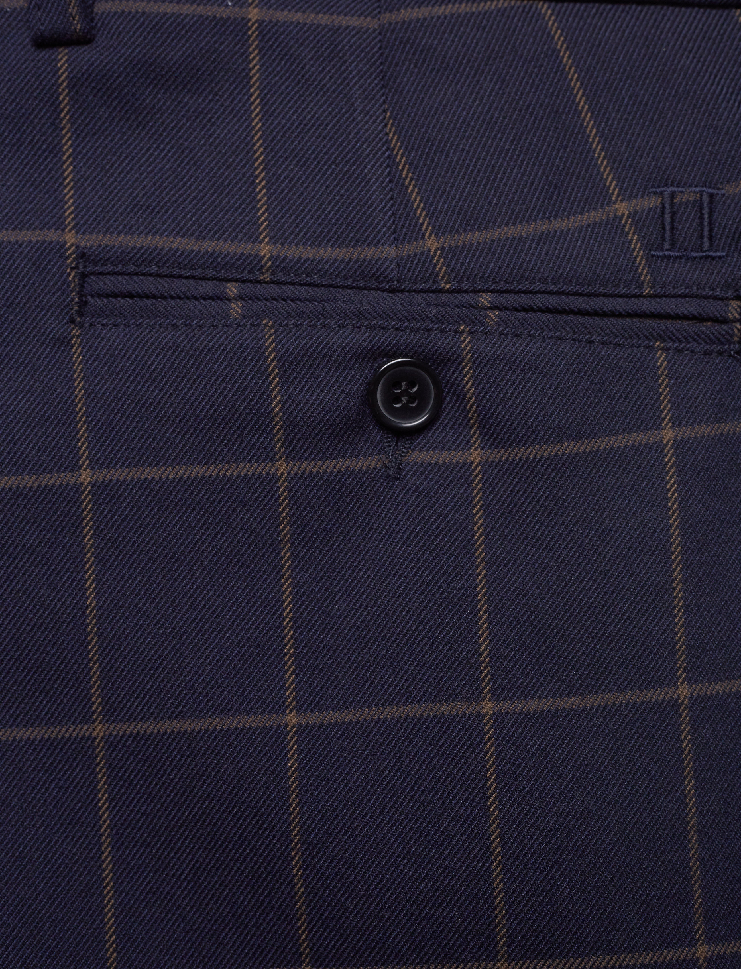 Les Deux - Como Check Suit Pants - 4687-dark navy/brown - 4